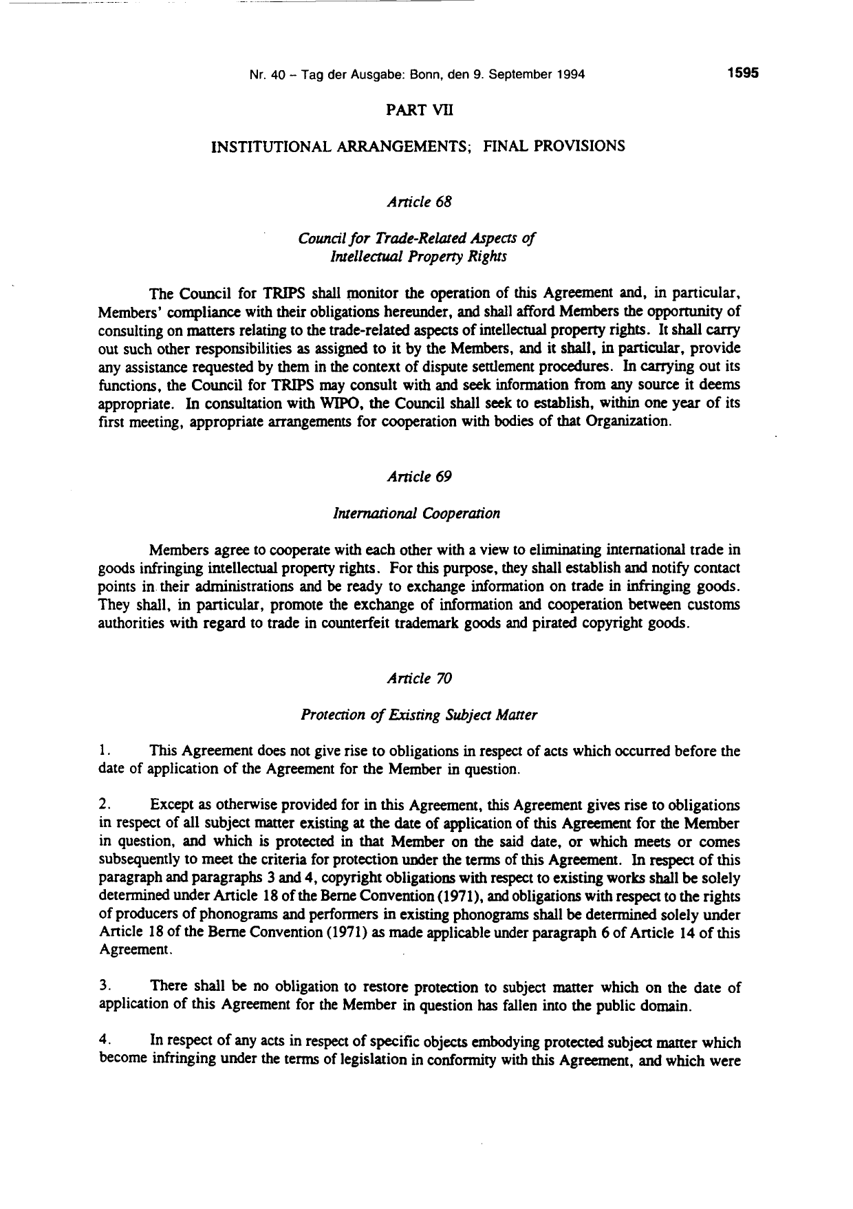 BGBl. 1994, Seite 1595 — Originalseite als Abbildung