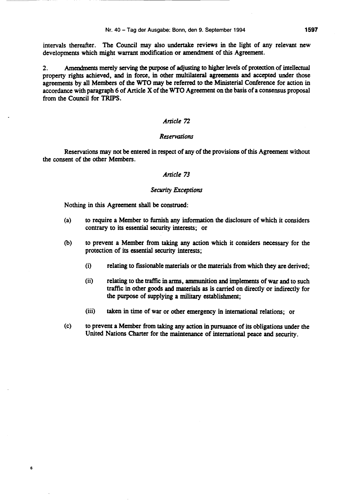 BGBl. 1994, Seite 1597 — Originalseite als Abbildung