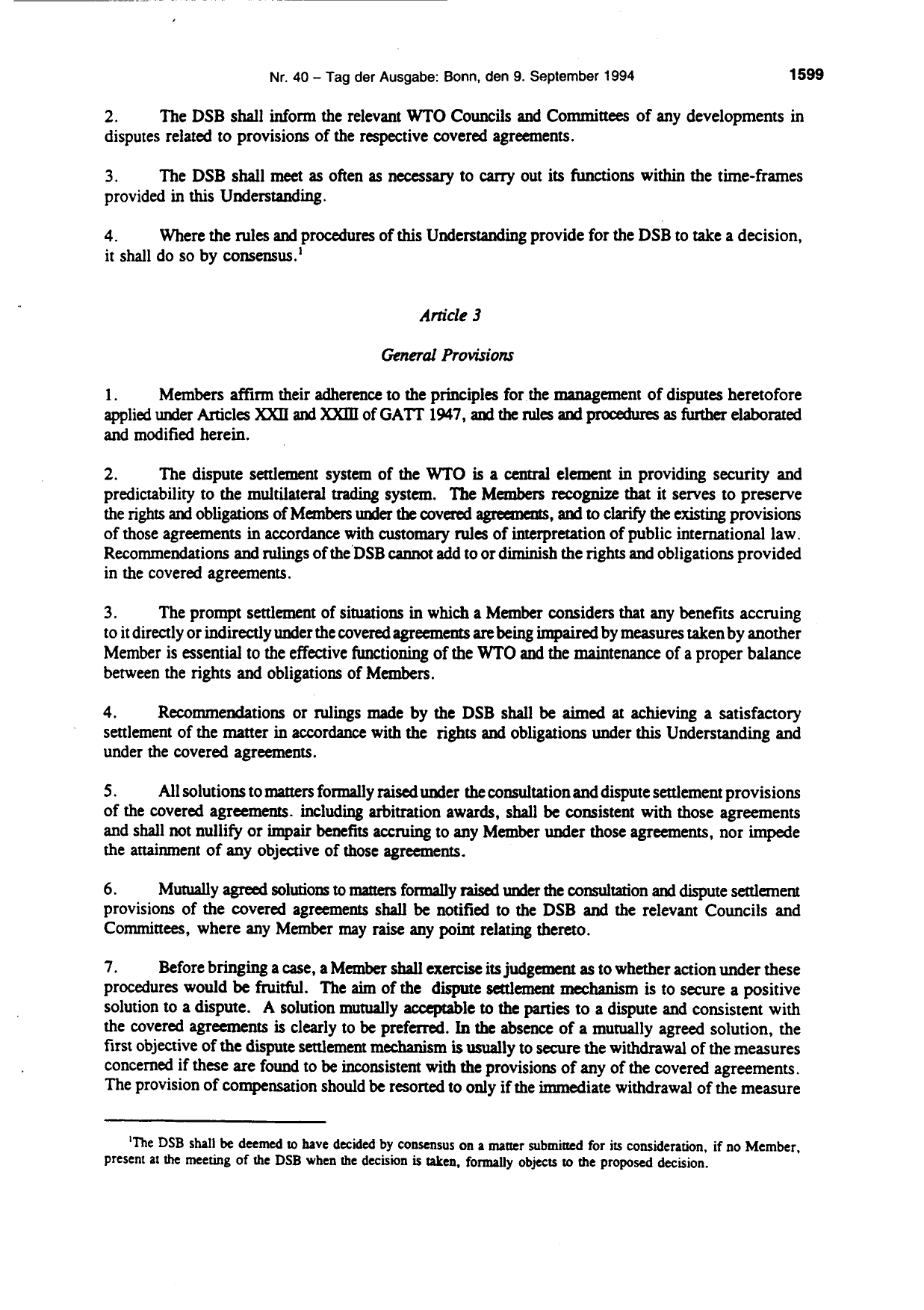BGBl. 1994, Seite 1599 — Originalseite als Abbildung