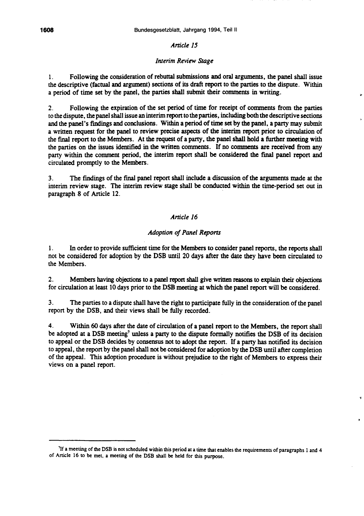 BGBl. 1994, Seite 1608 — Originalseite als Abbildung