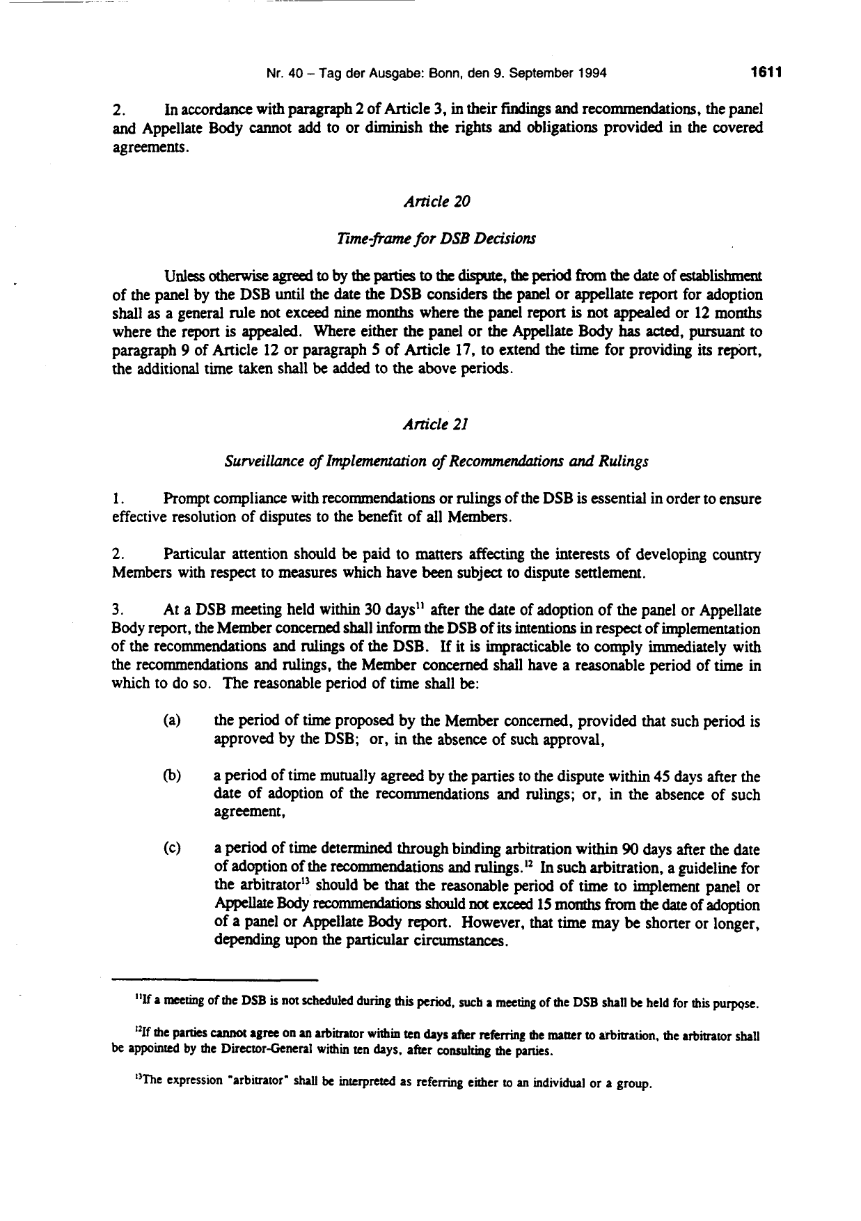 BGBl. 1994, Seite 1611 — Originalseite als Abbildung