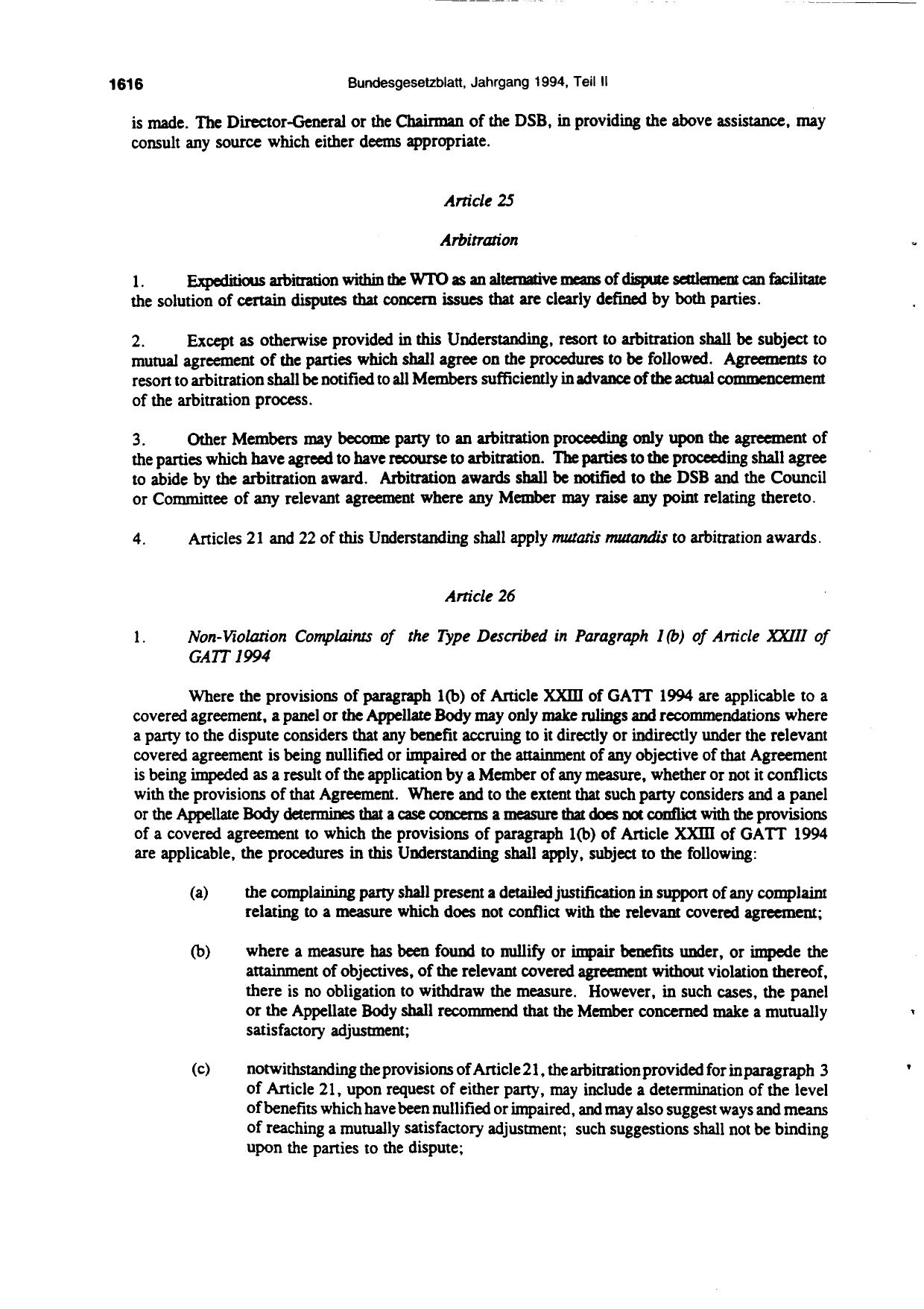 BGBl. 1994, Seite 1616 — Originalseite als Abbildung