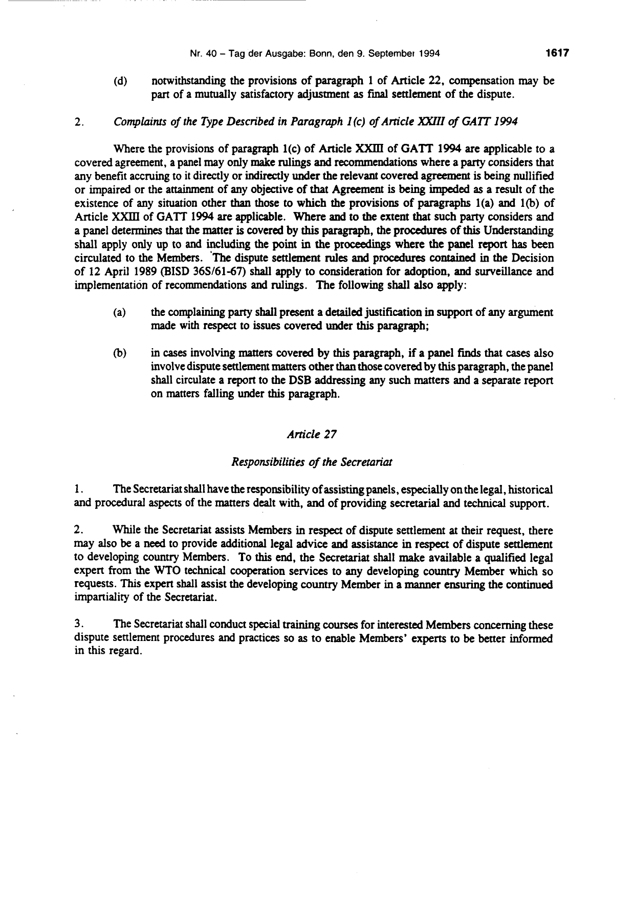 BGBl. 1994, Seite 1617 — Originalseite als Abbildung