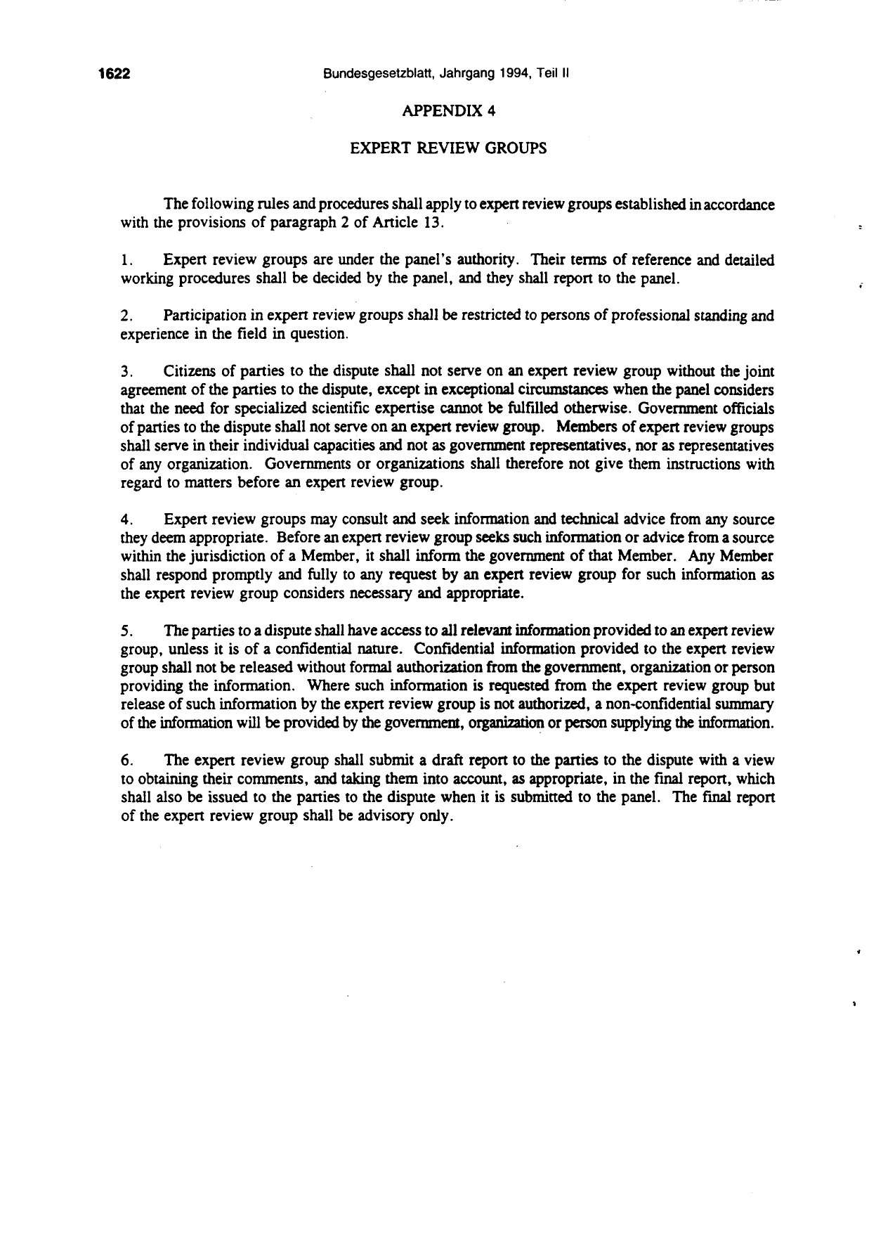 BGBl. 1994, Seite 1622 — Originalseite als Abbildung