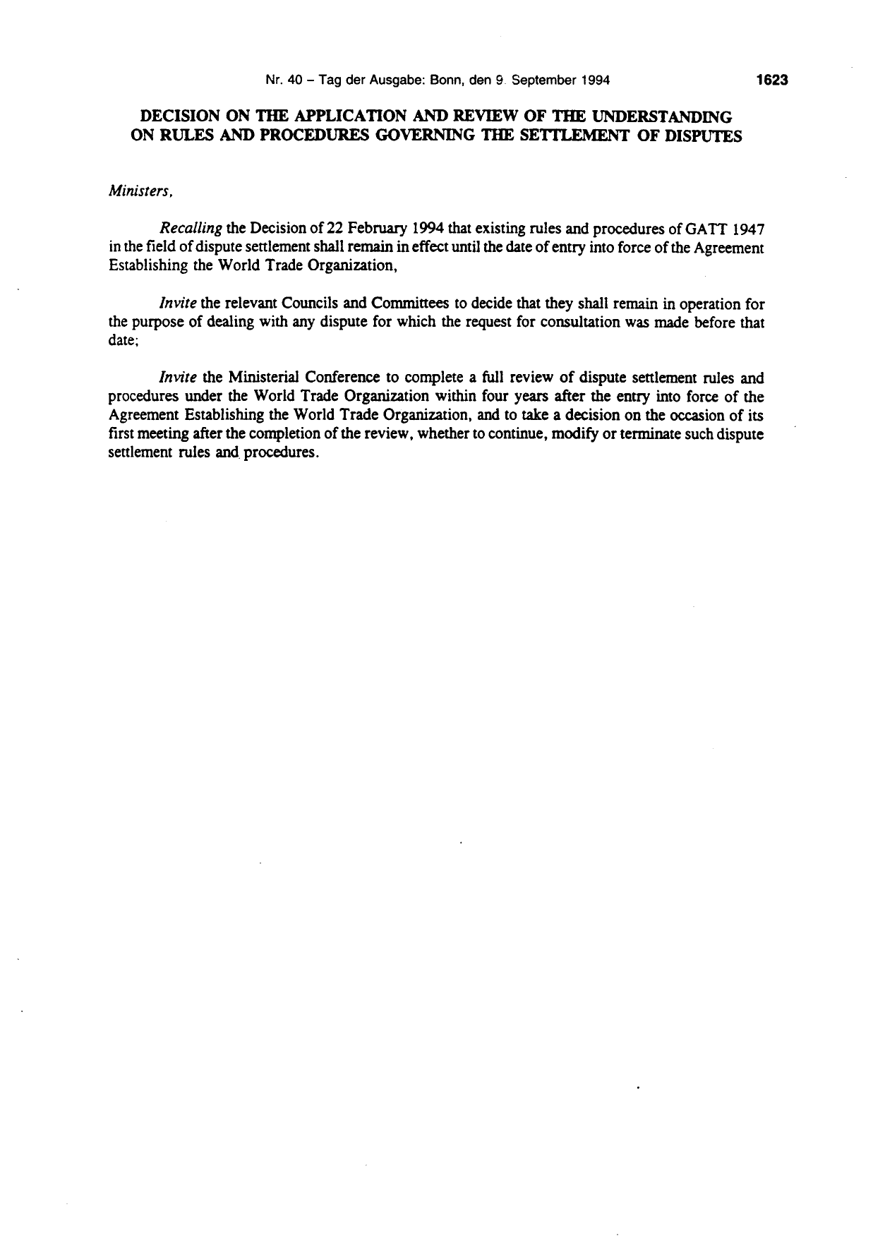 BGBl. 1994, Seite 1623 — Originalseite als Abbildung