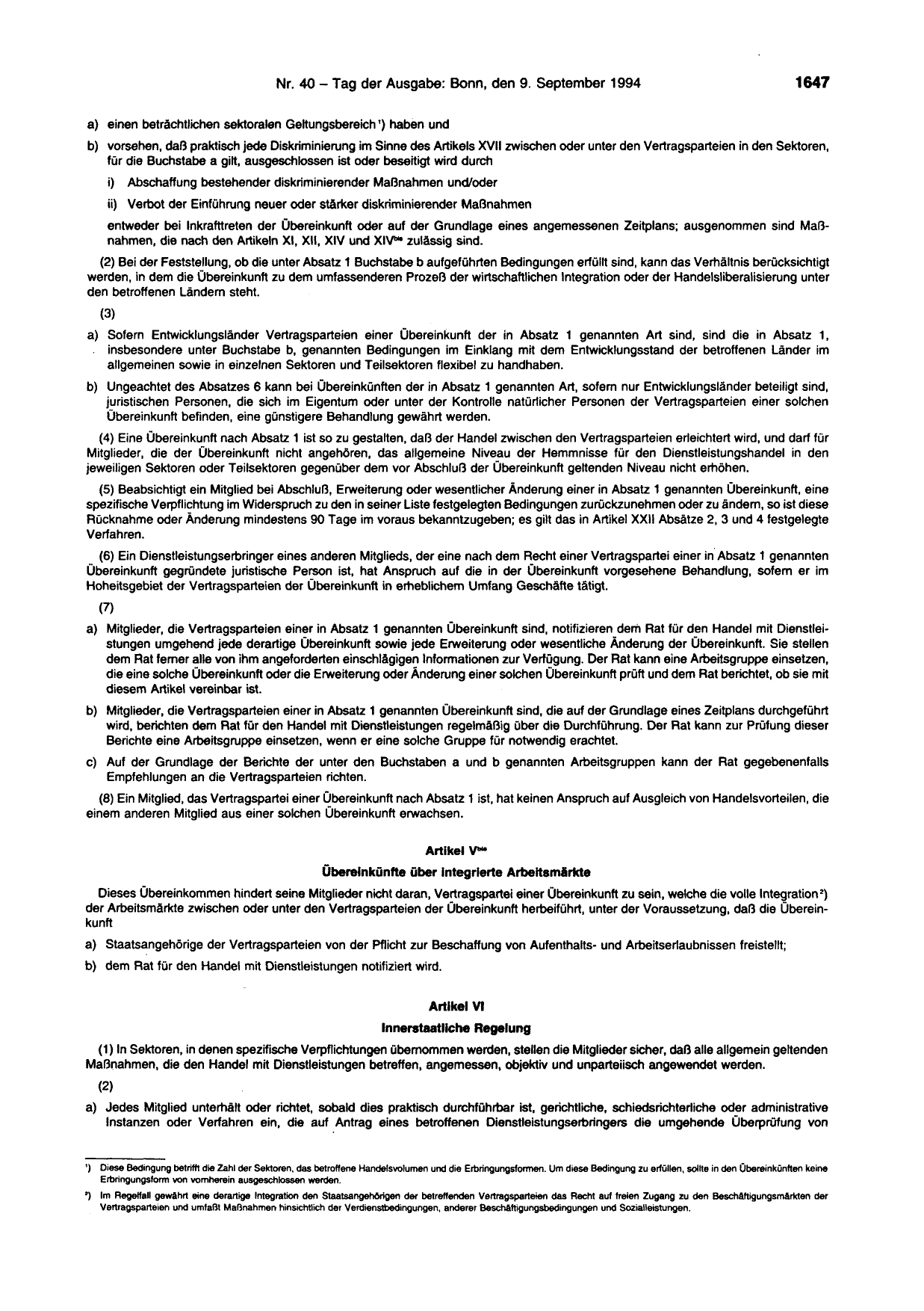 BGBl. 1994, Seite 1647 — Originalseite als Abbildung