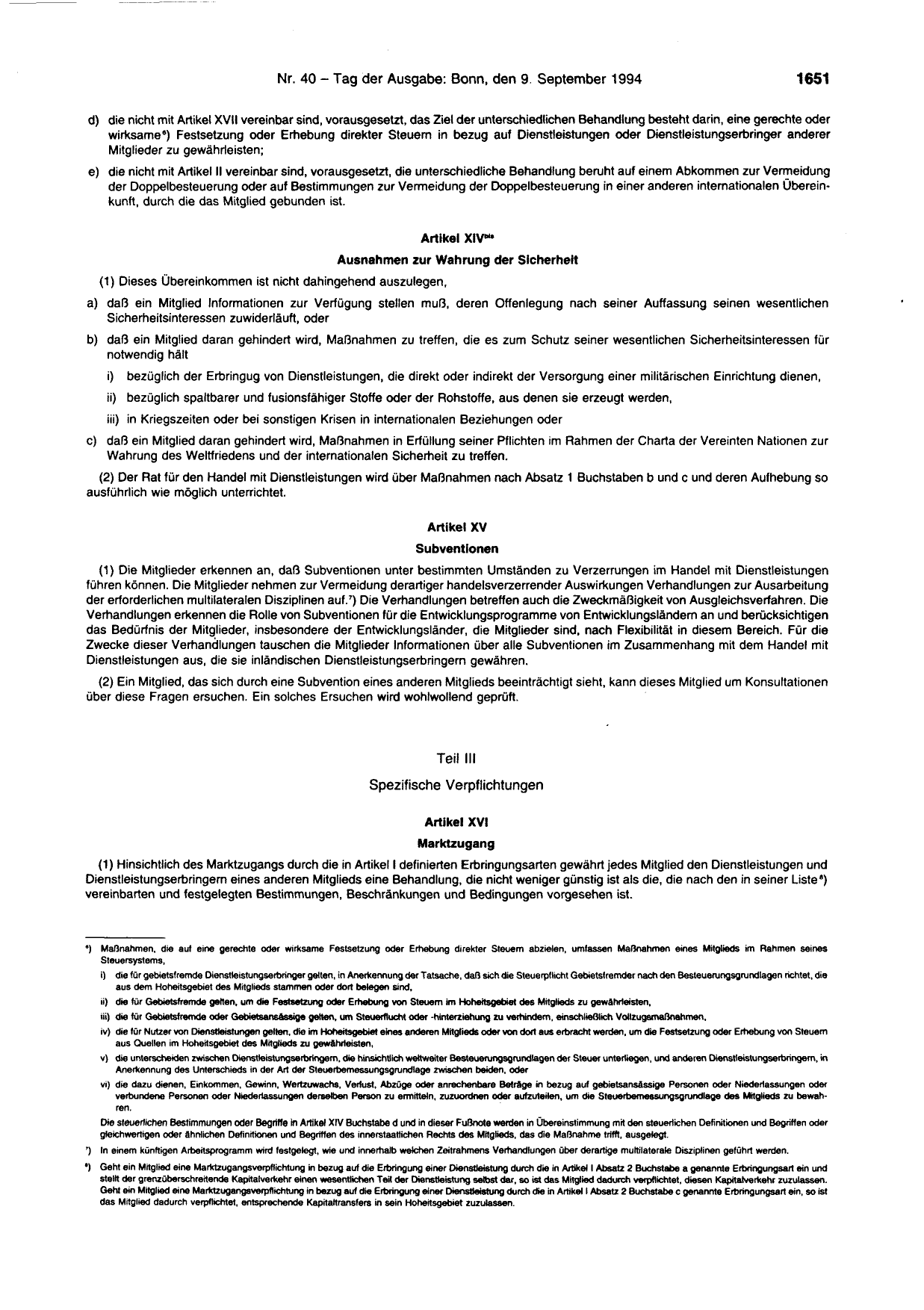 BGBl. 1994, Seite 1651 — Originalseite als Abbildung