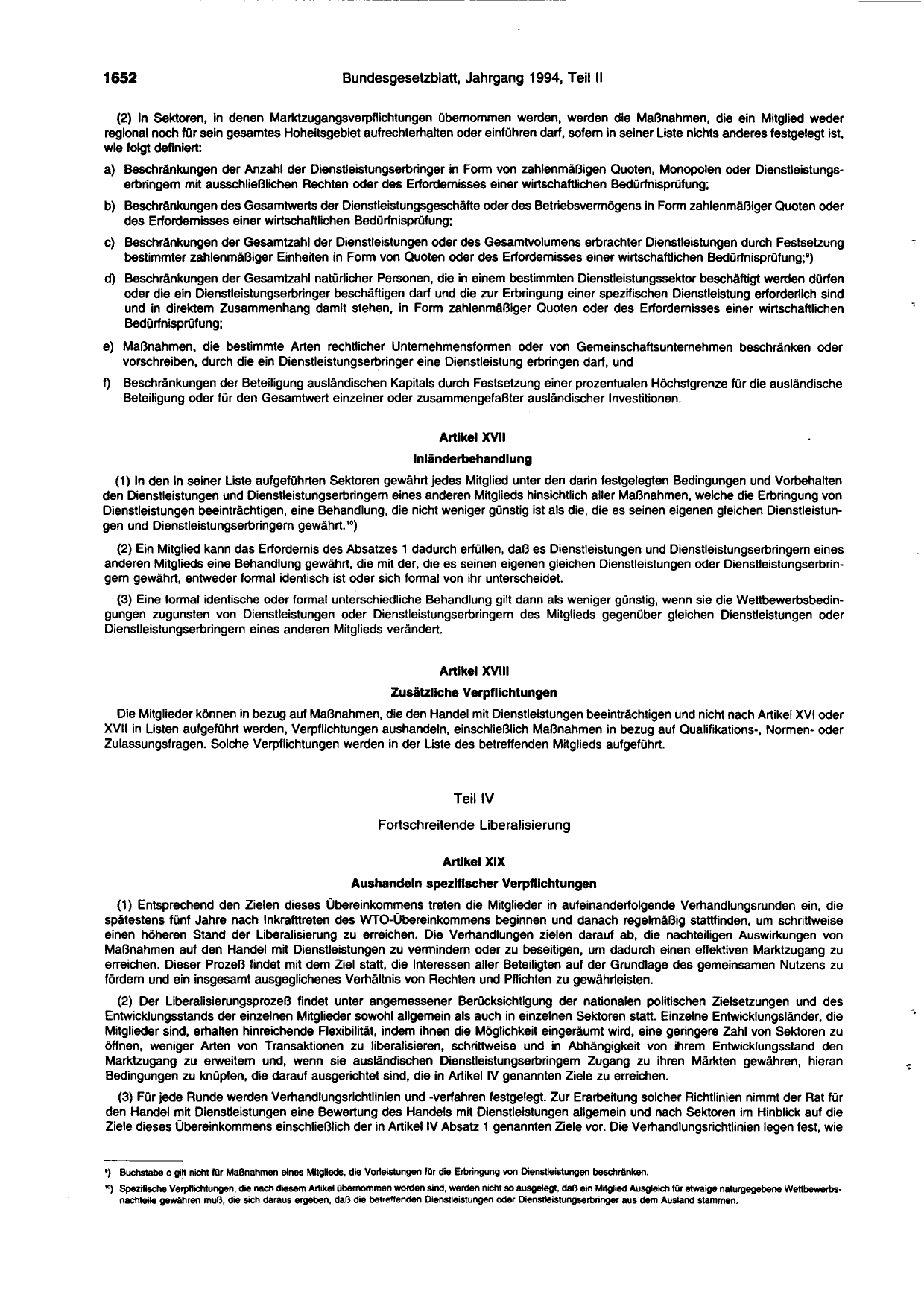 BGBl. 1994, Seite 1652 — Originalseite als Abbildung