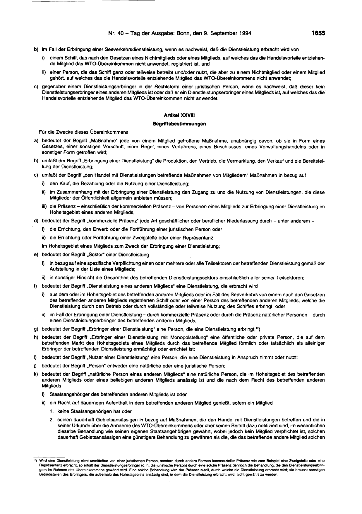 BGBl. 1994, Seite 1655 — Originalseite als Abbildung