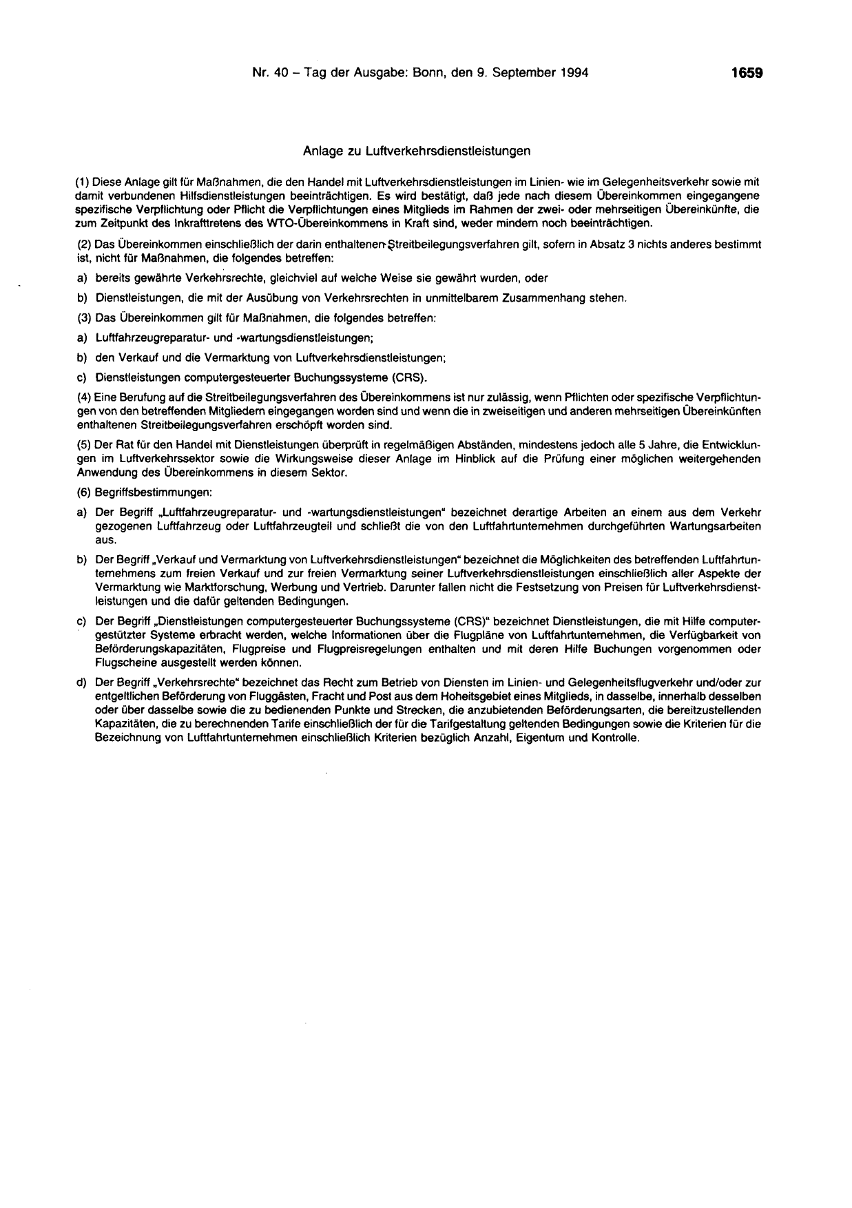 BGBl. 1994, Seite 1659 — Originalseite als Abbildung