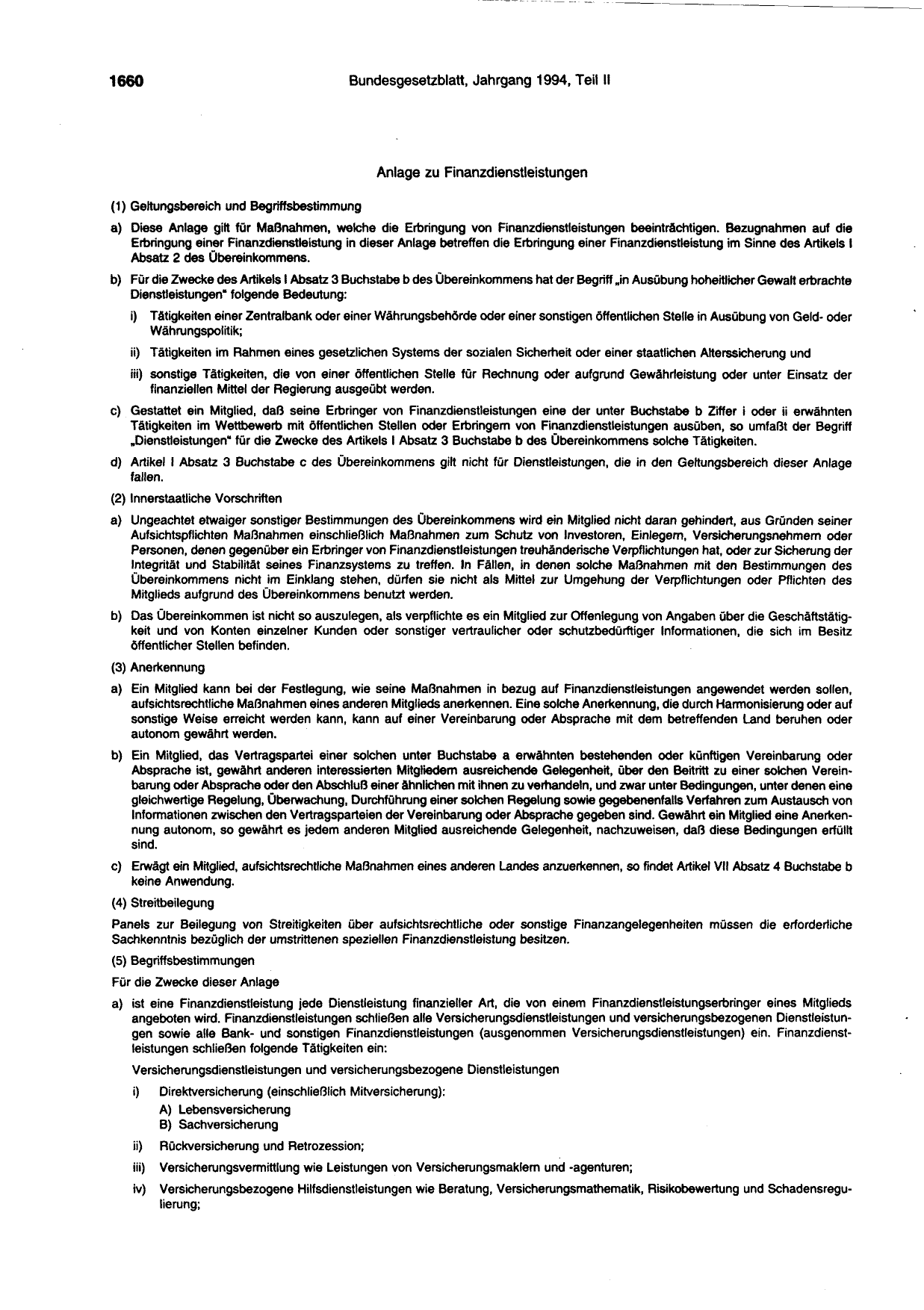 BGBl. 1994, Seite 1660 — Originalseite als Abbildung
