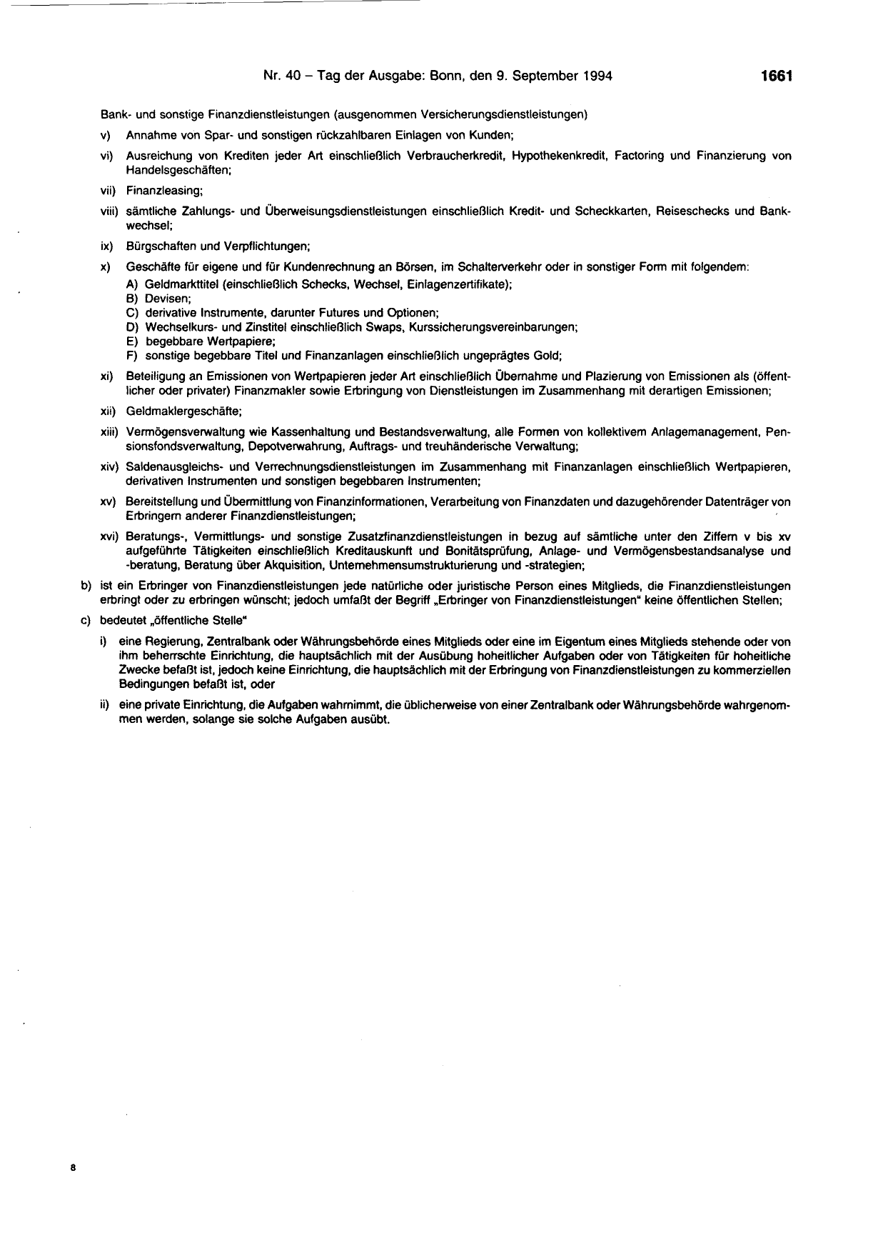 BGBl. 1994, Seite 1661 — Originalseite als Abbildung