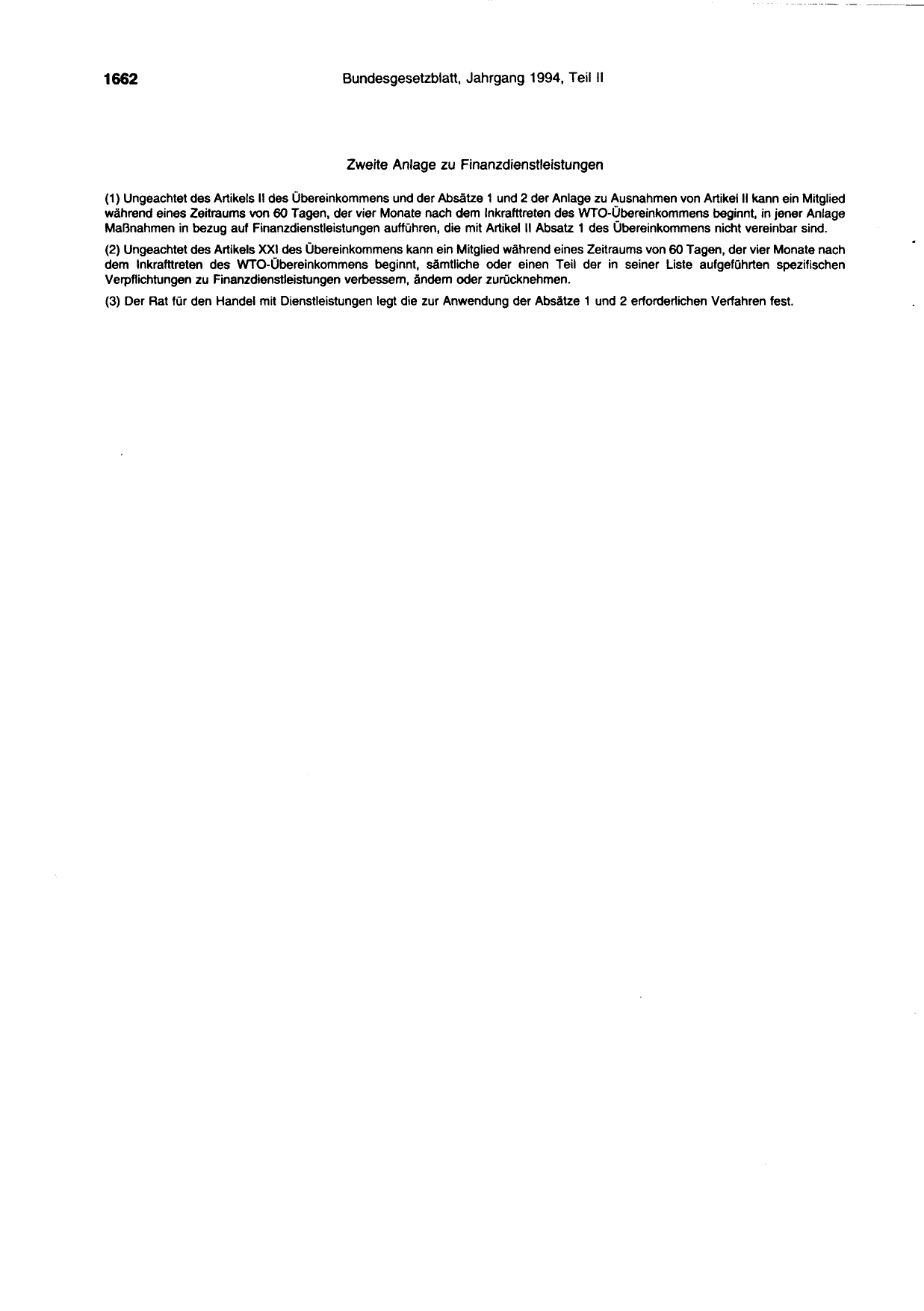 BGBl. 1994, Seite 1662 — Originalseite als Abbildung