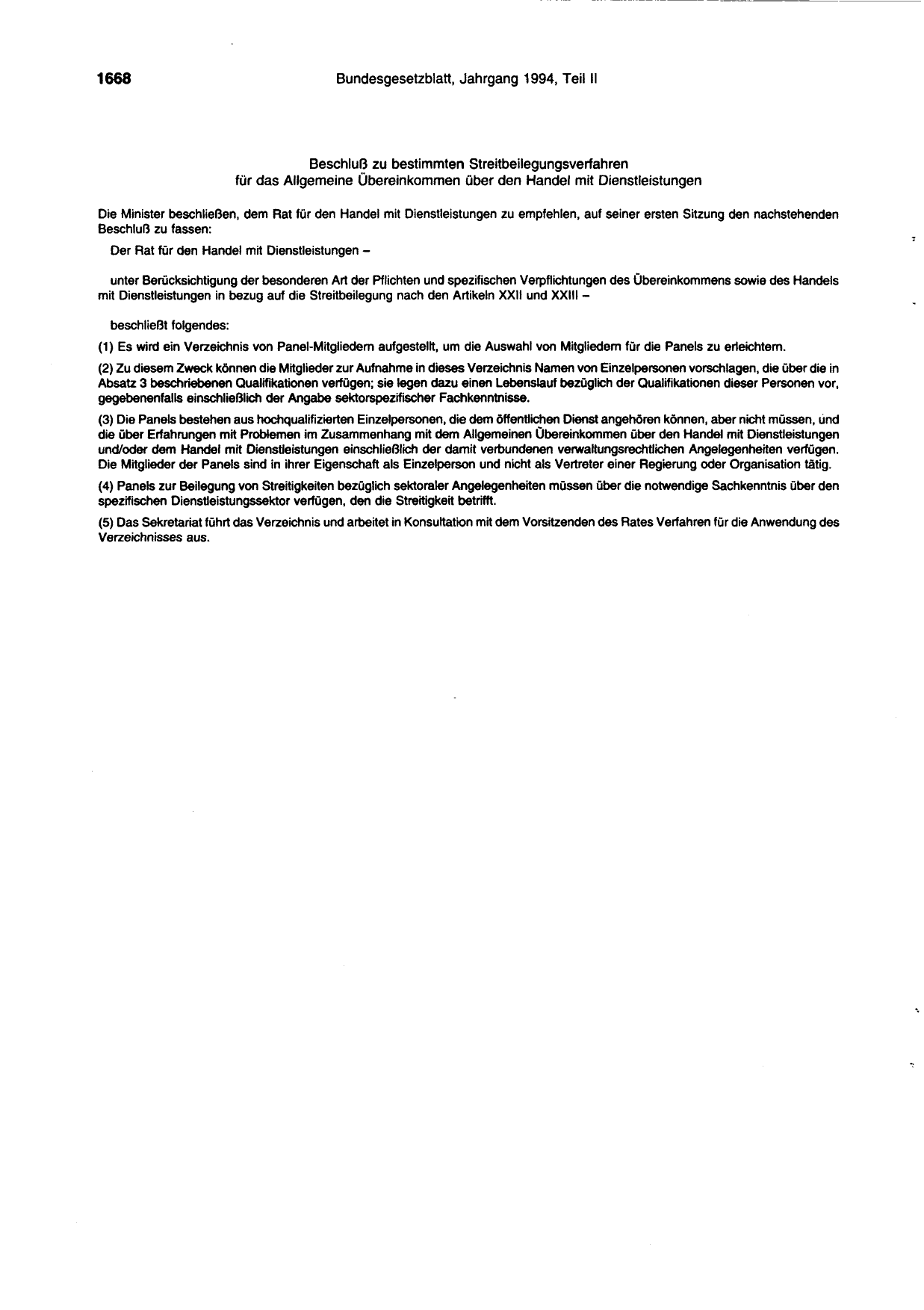 BGBl. 1994, Seite 1668 — Originalseite als Abbildung