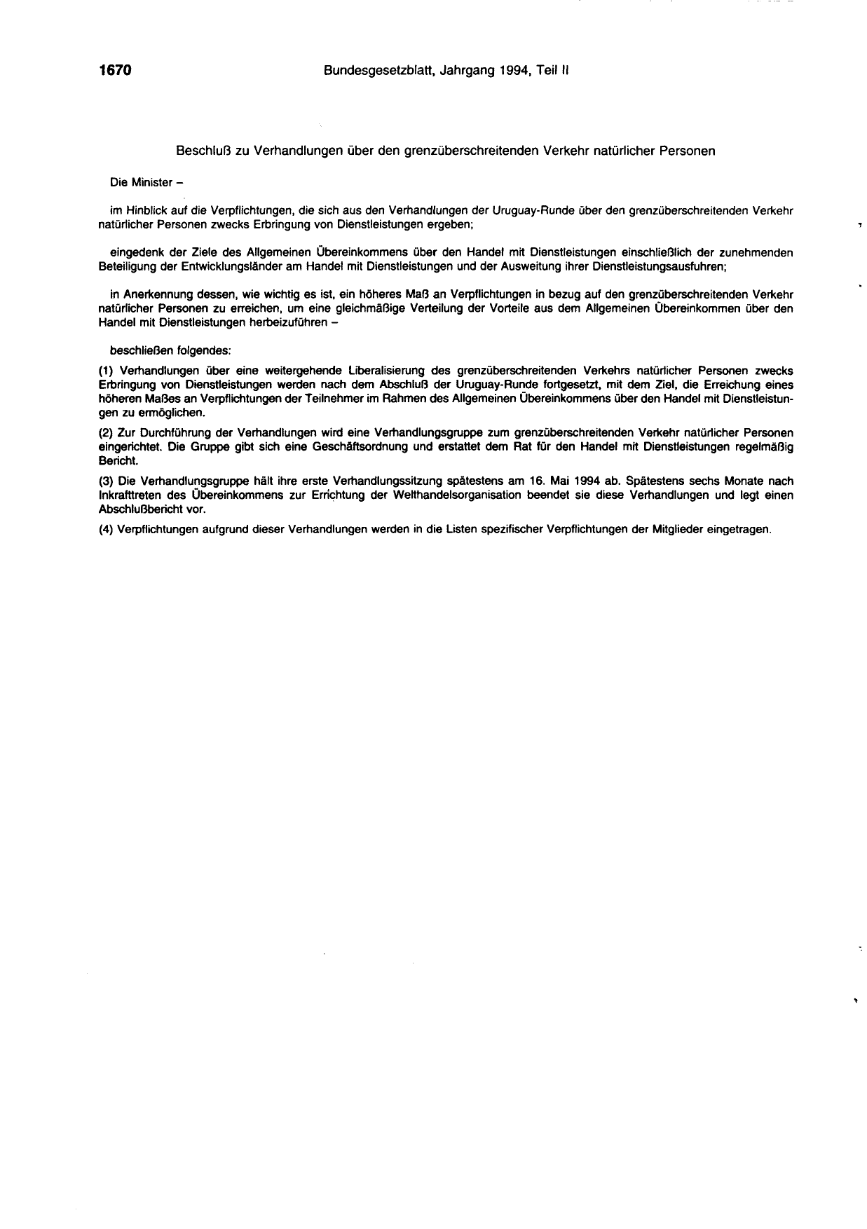 BGBl. 1994, Seite 1670 — Originalseite als Abbildung