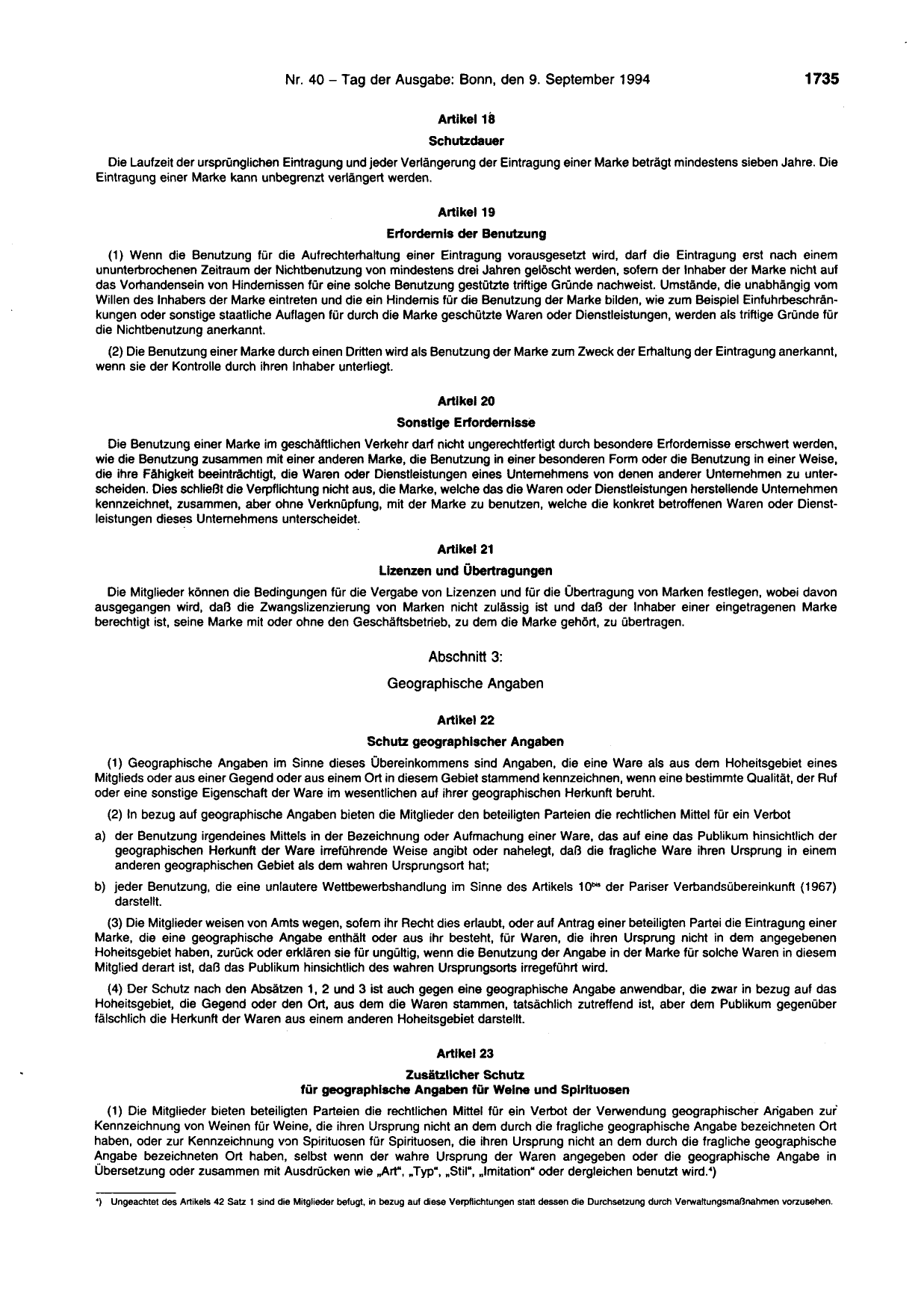 BGBl. 1994, Seite 1735 — Originalseite als Abbildung