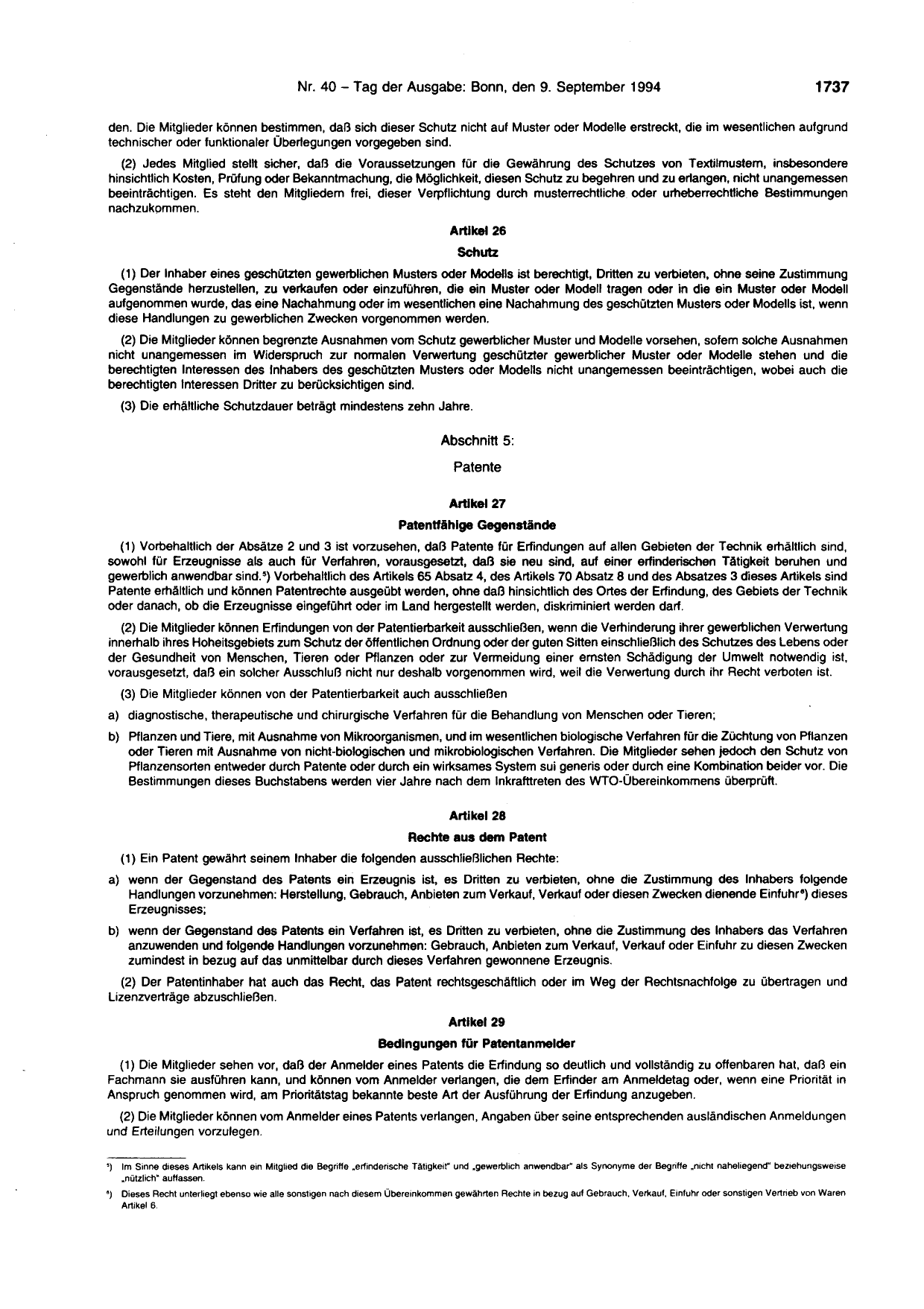 BGBl. 1994, Seite 1737 — Originalseite als Abbildung