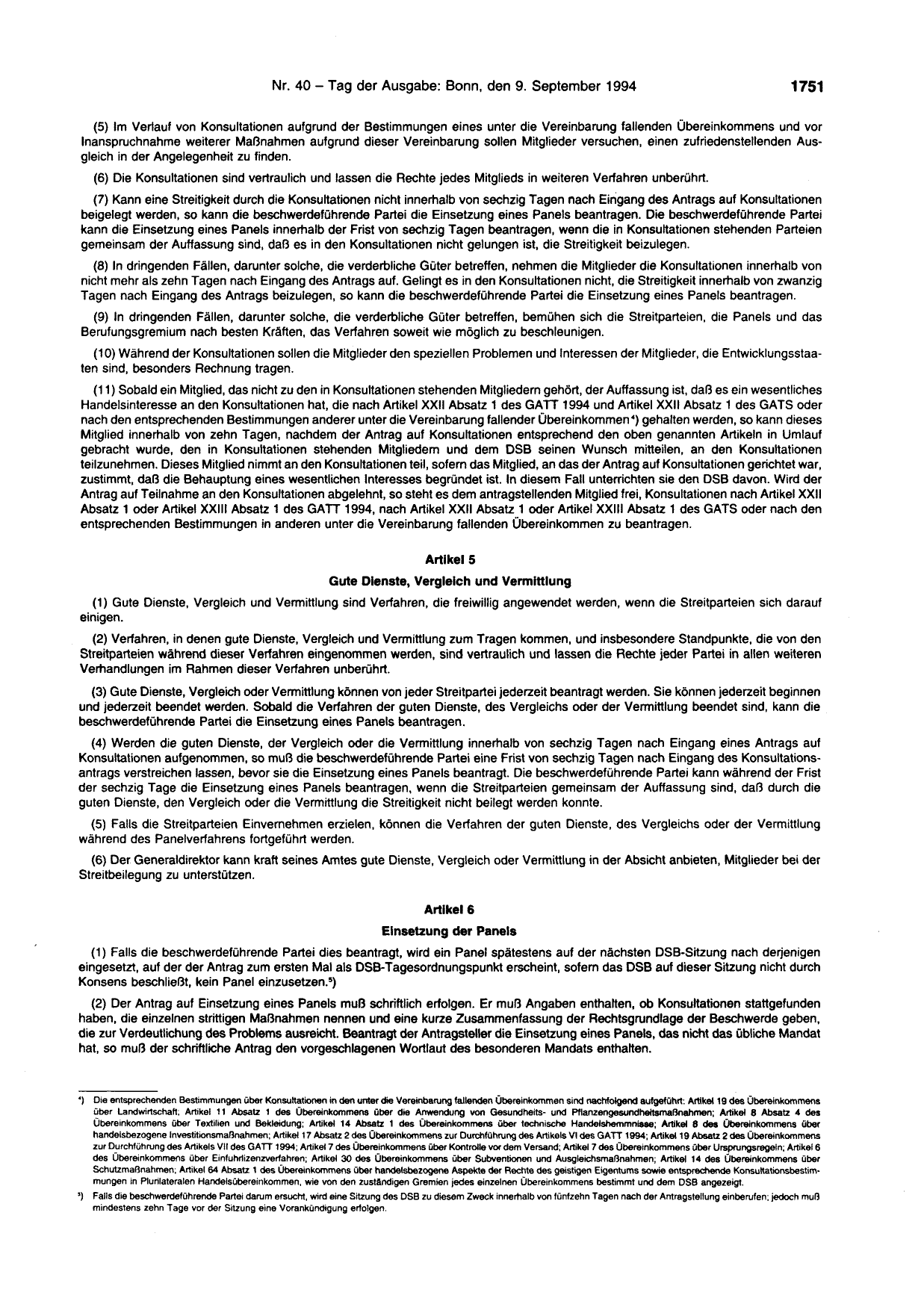 BGBl. 1994, Seite 1751 — Originalseite als Abbildung