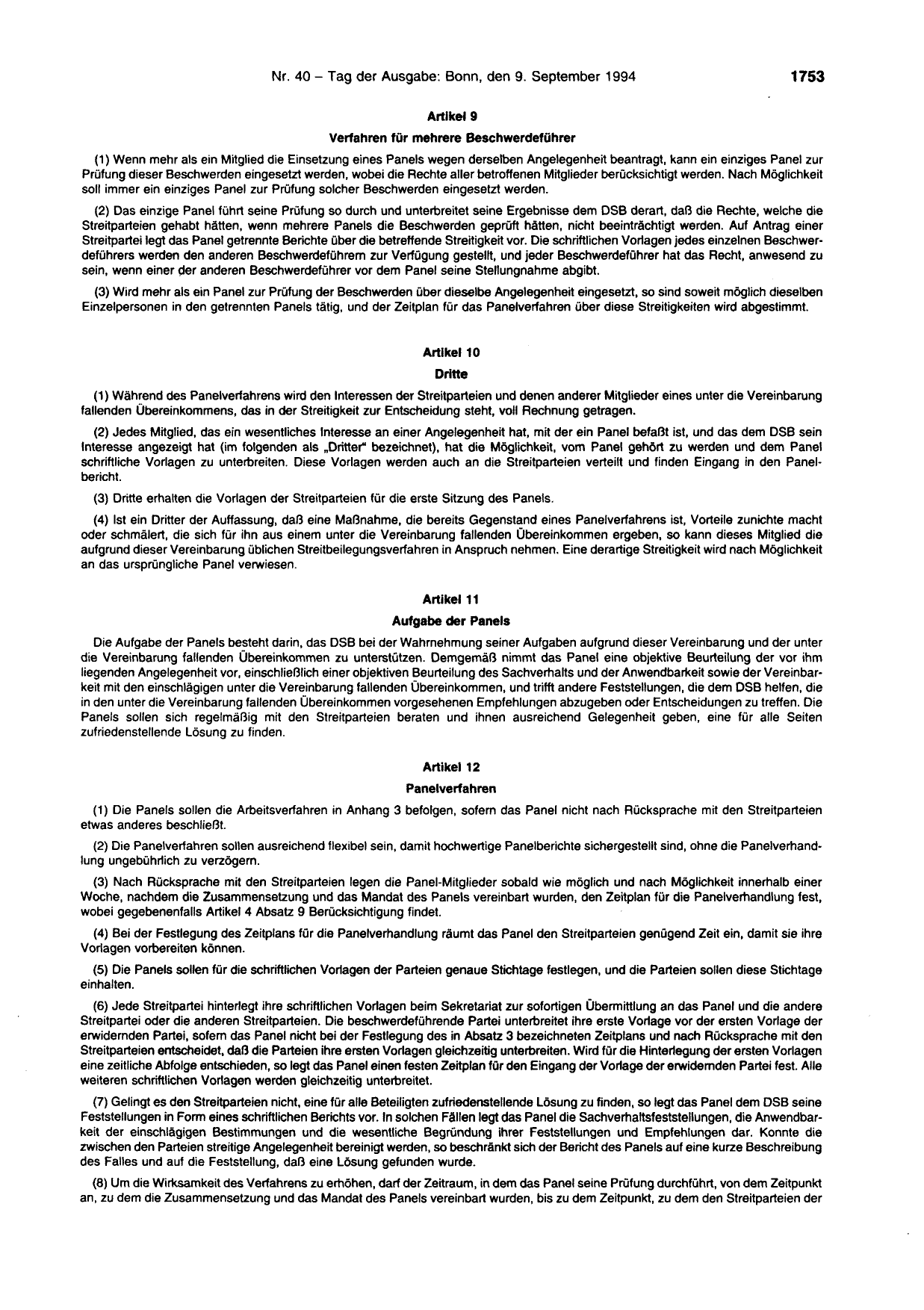 BGBl. 1994, Seite 1753 — Originalseite als Abbildung