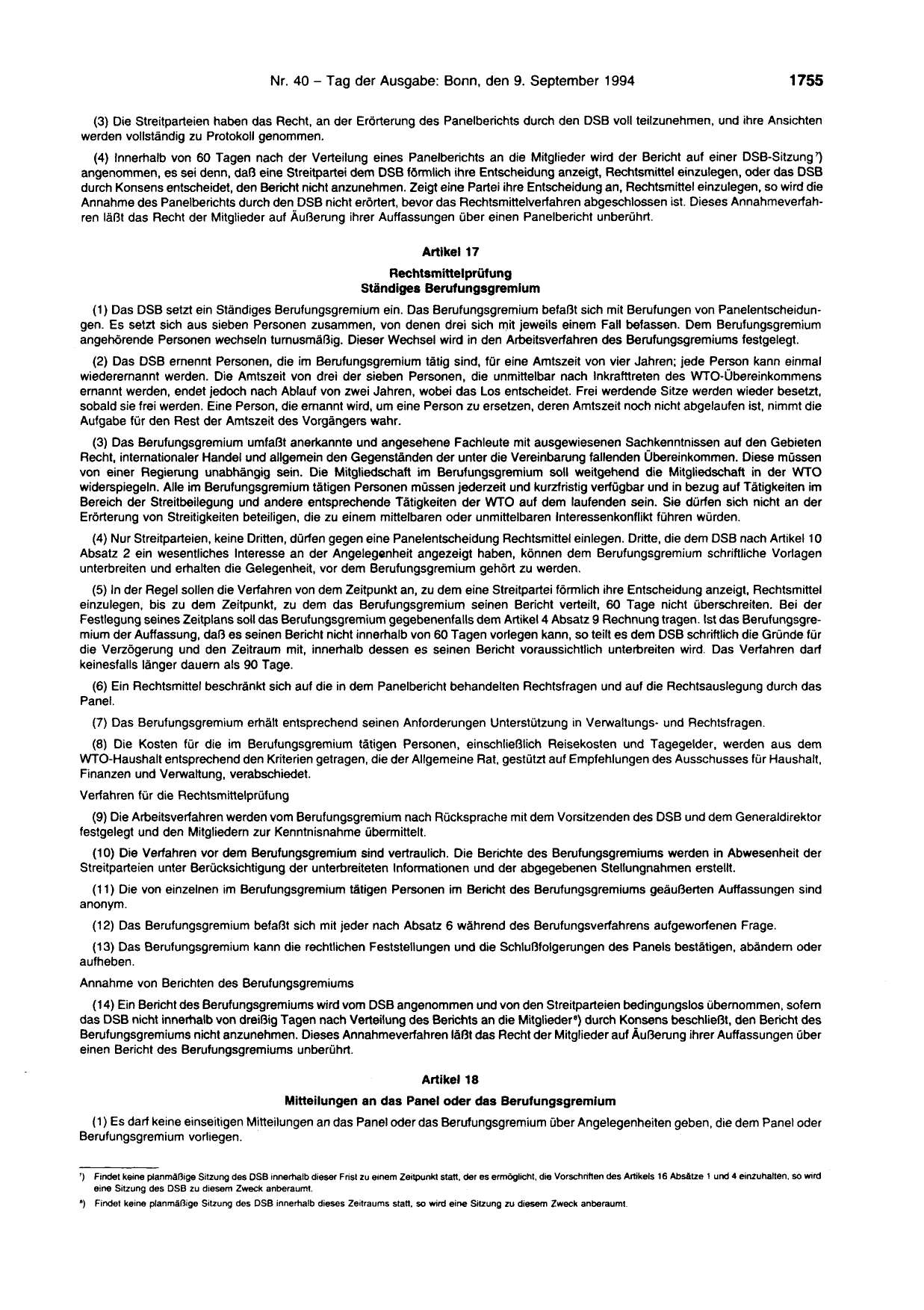 BGBl. 1994, Seite 1755 — Originalseite als Abbildung