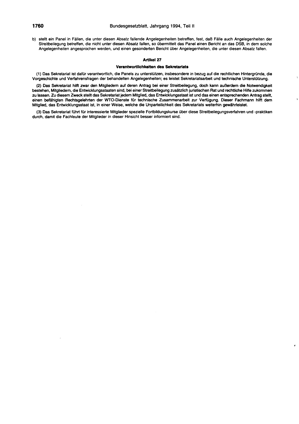 BGBl. 1994, Seite 1760 — Originalseite als Abbildung