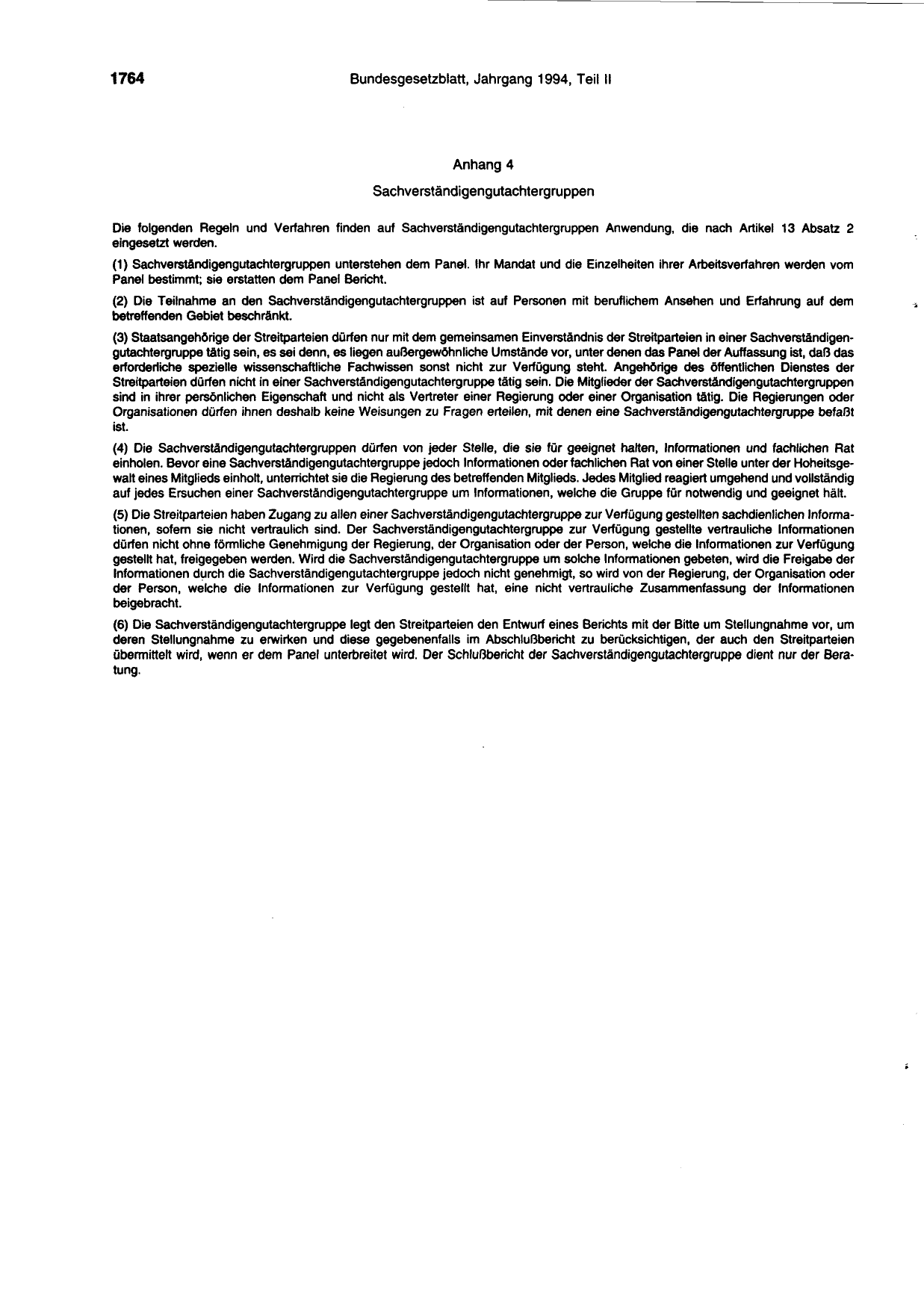 BGBl. 1994, Seite 1764 — Originalseite als Abbildung