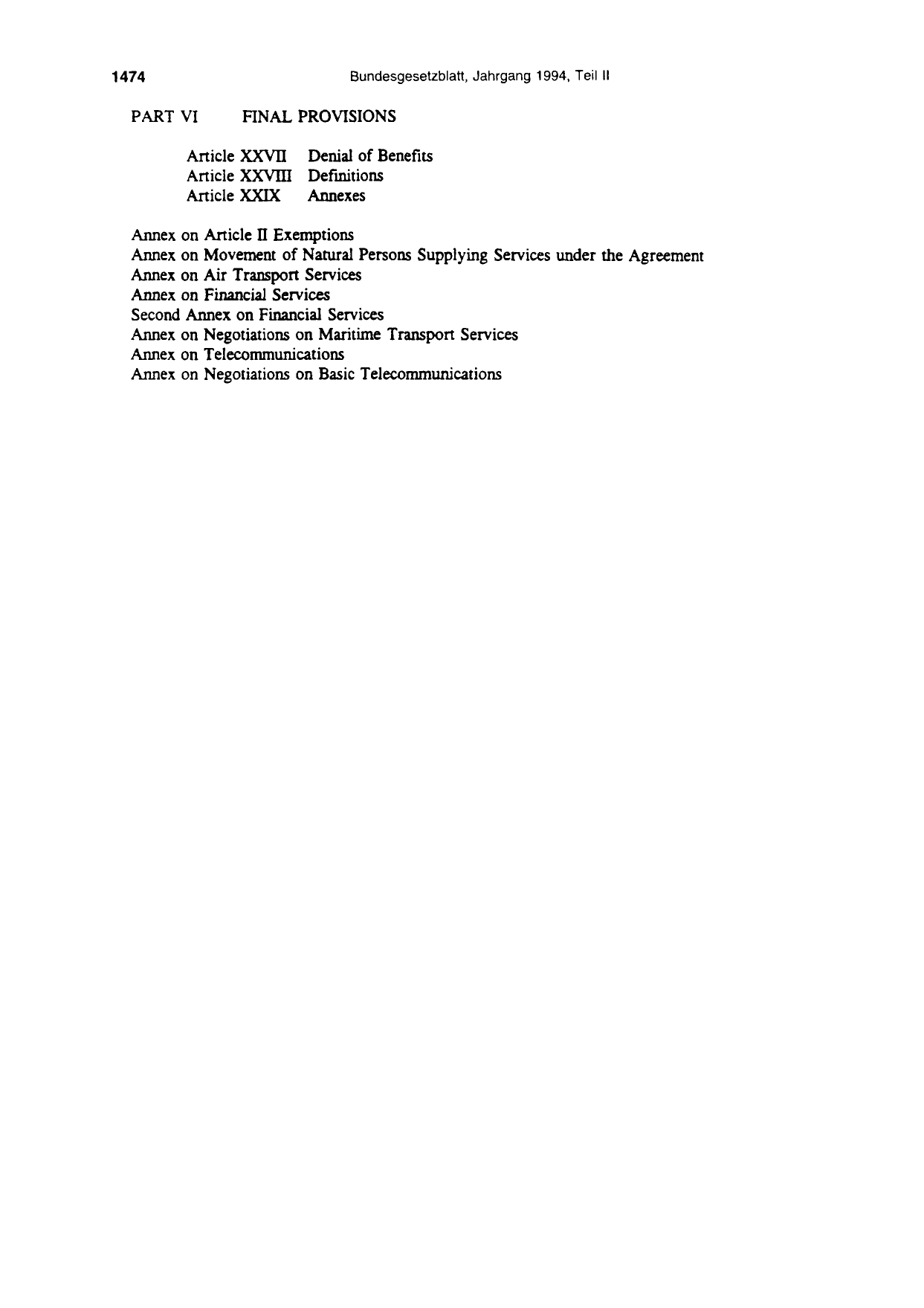 BGBl. 1994, Seite 1474 — Originalseite als Abbildung