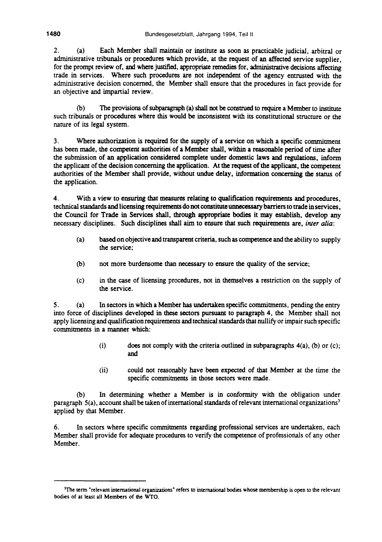BGBl. 1994, Seite 1480 — Originalseite als Abbildung