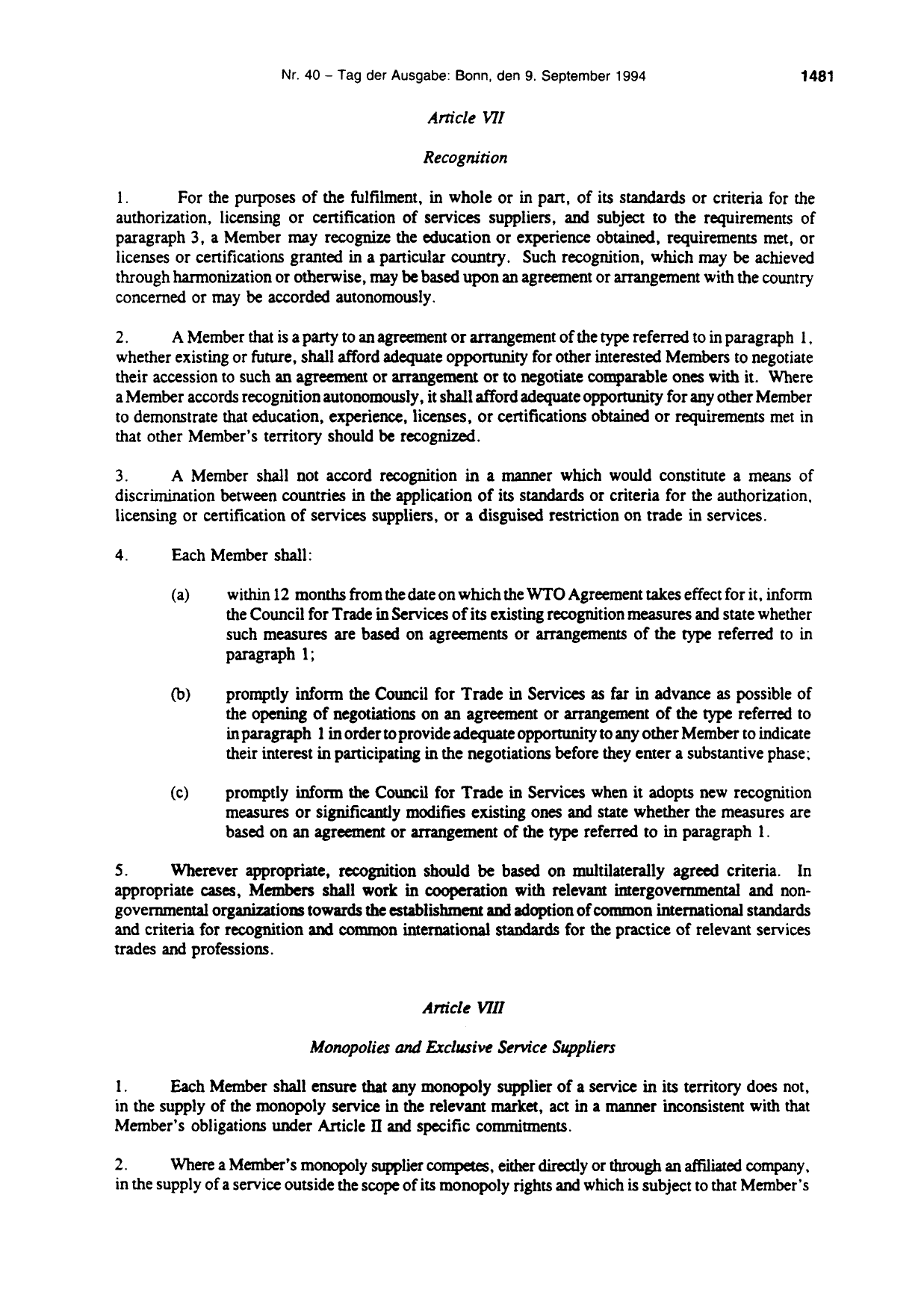 BGBl. 1994, Seite 1481 — Originalseite als Abbildung