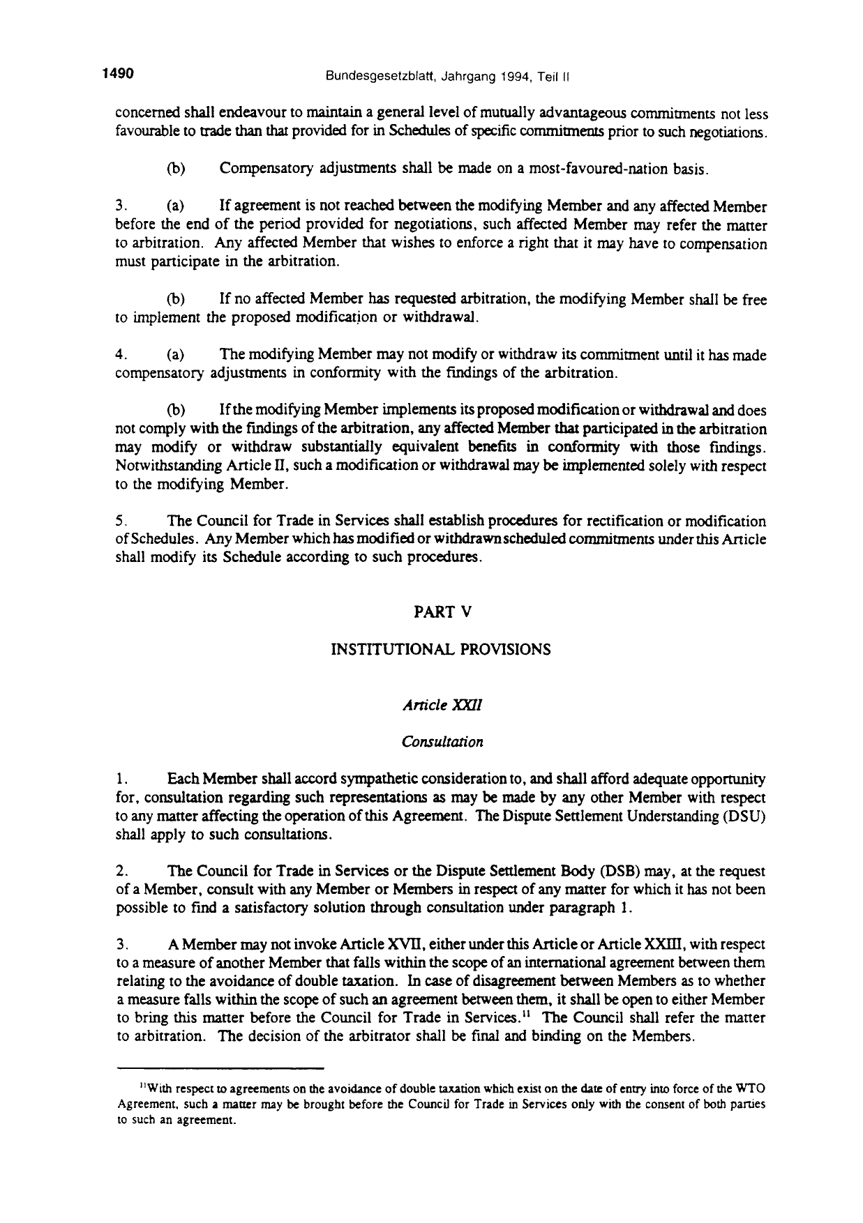 BGBl. 1994, Seite 1490 — Originalseite als Abbildung