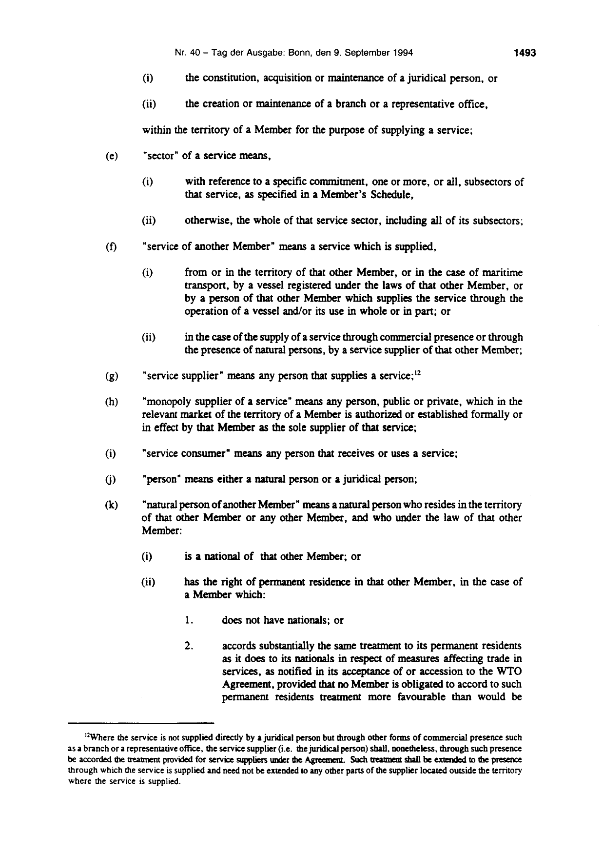 BGBl. 1994, Seite 1493 — Originalseite als Abbildung