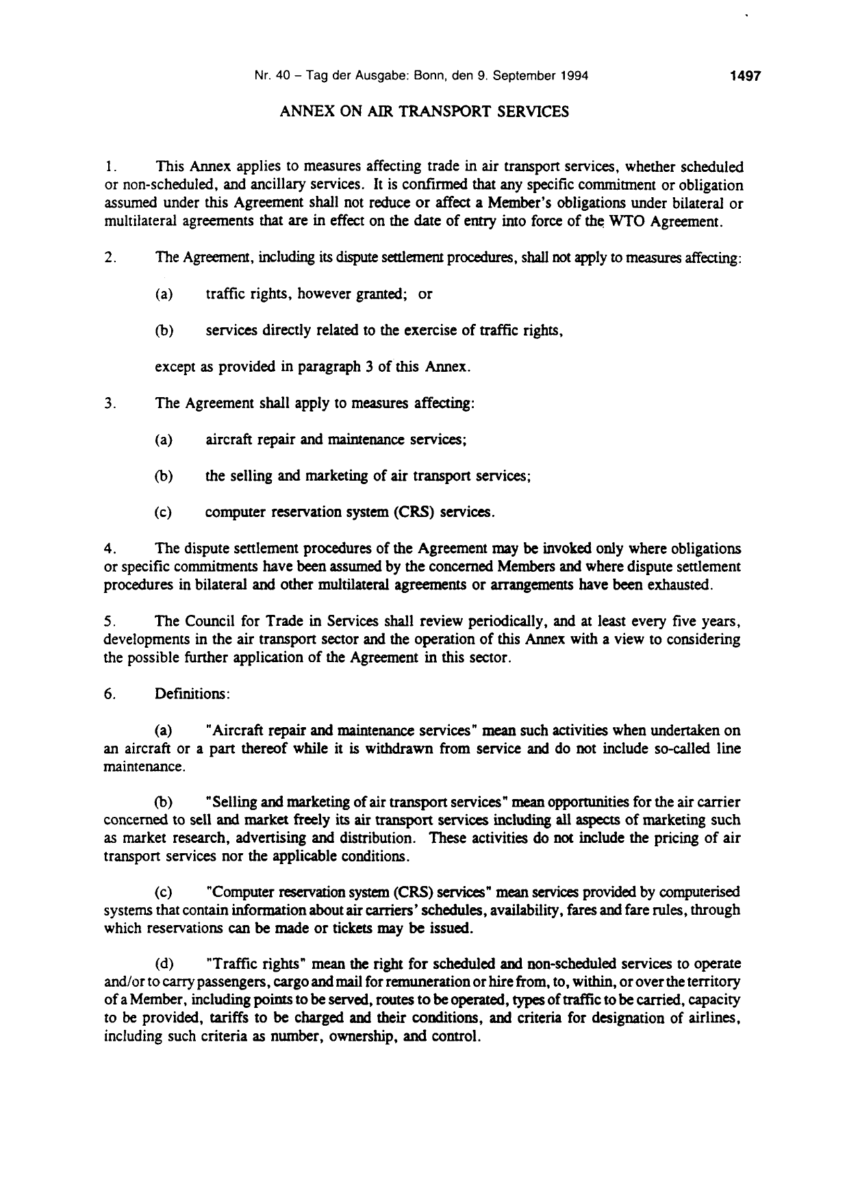 BGBl. 1994, Seite 1497 — Originalseite als Abbildung
