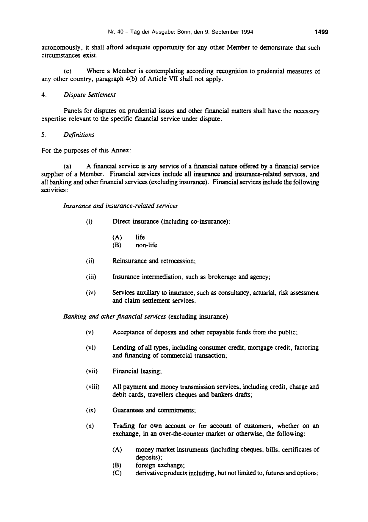 BGBl. 1994, Seite 1499 — Originalseite als Abbildung