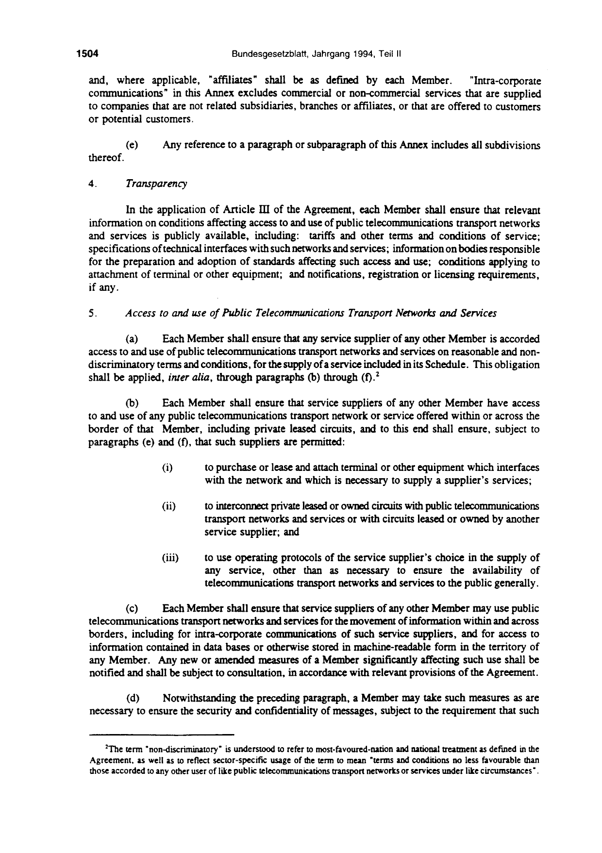 BGBl. 1994, Seite 1504 — Originalseite als Abbildung