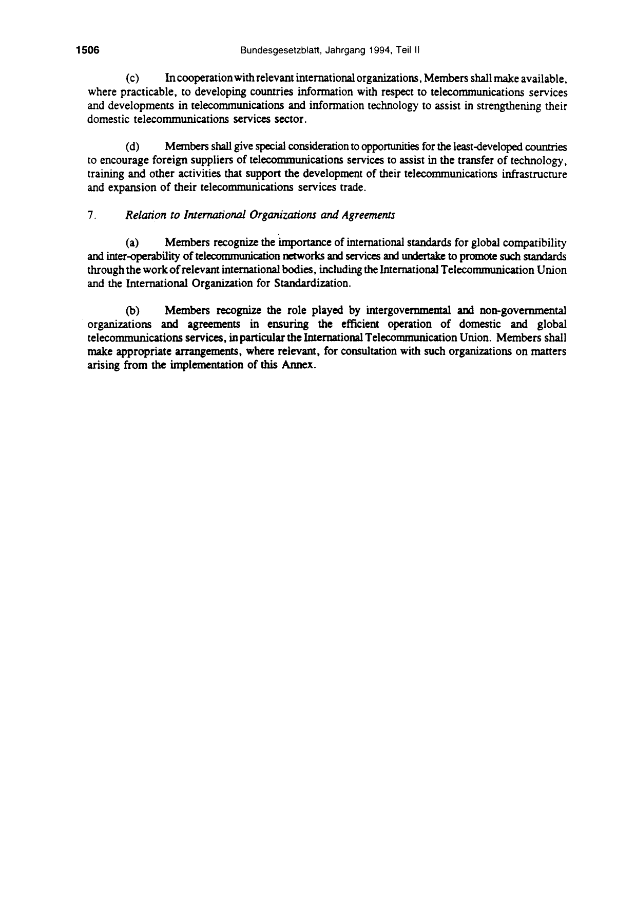BGBl. 1994, Seite 1506 — Originalseite als Abbildung