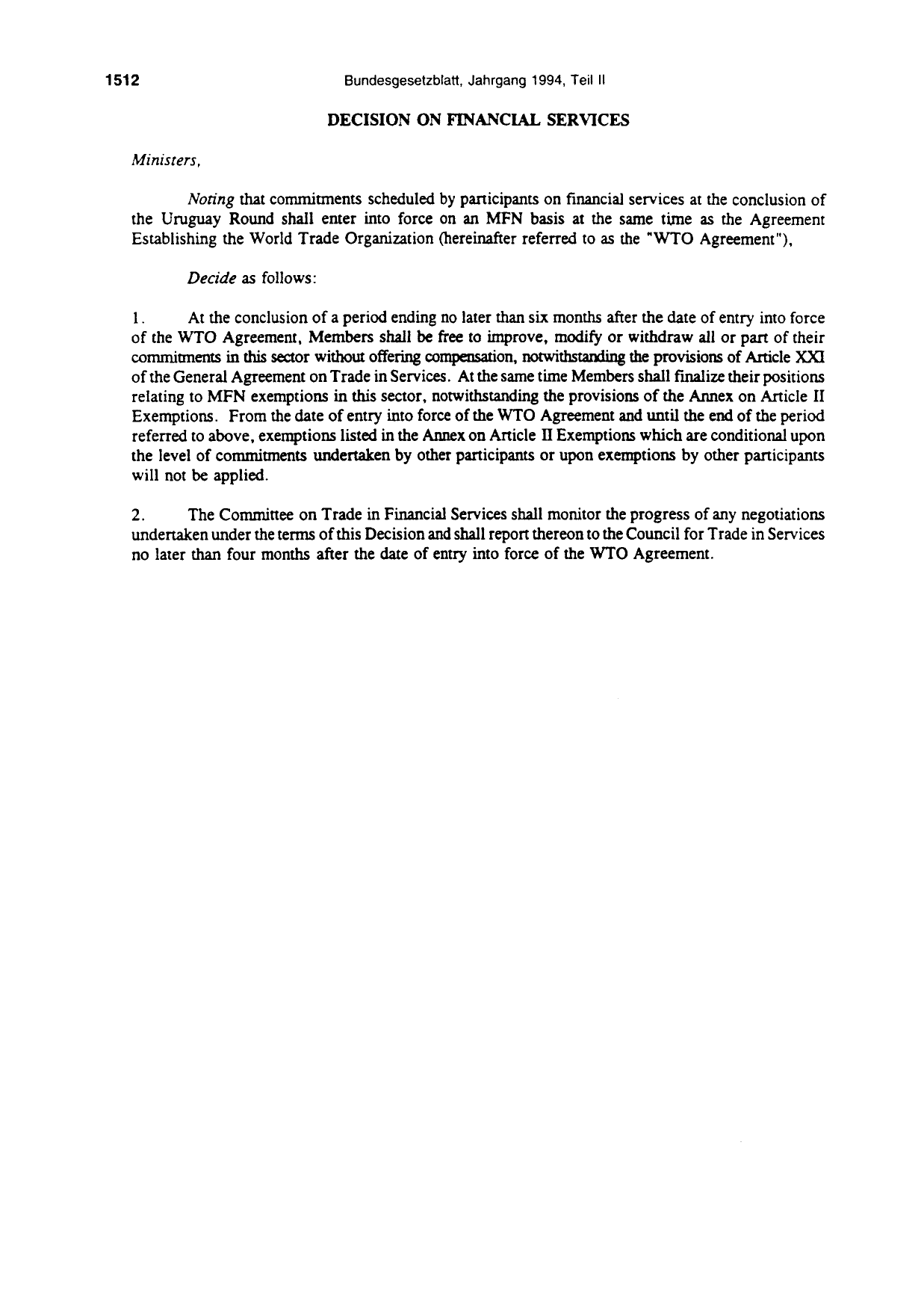 BGBl. 1994, Seite 1512 — Originalseite als Abbildung