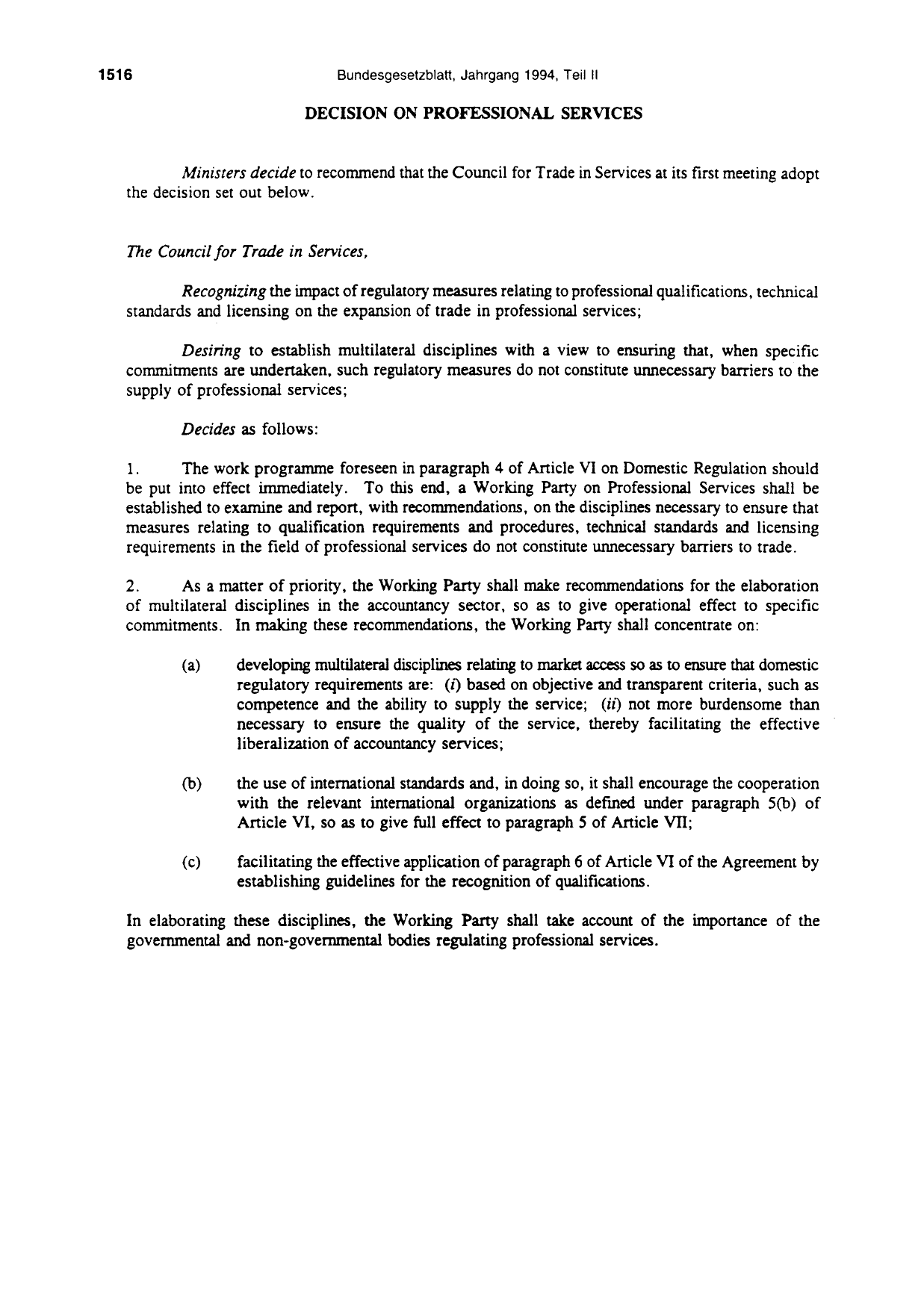 BGBl. 1994, Seite 1516 — Originalseite als Abbildung