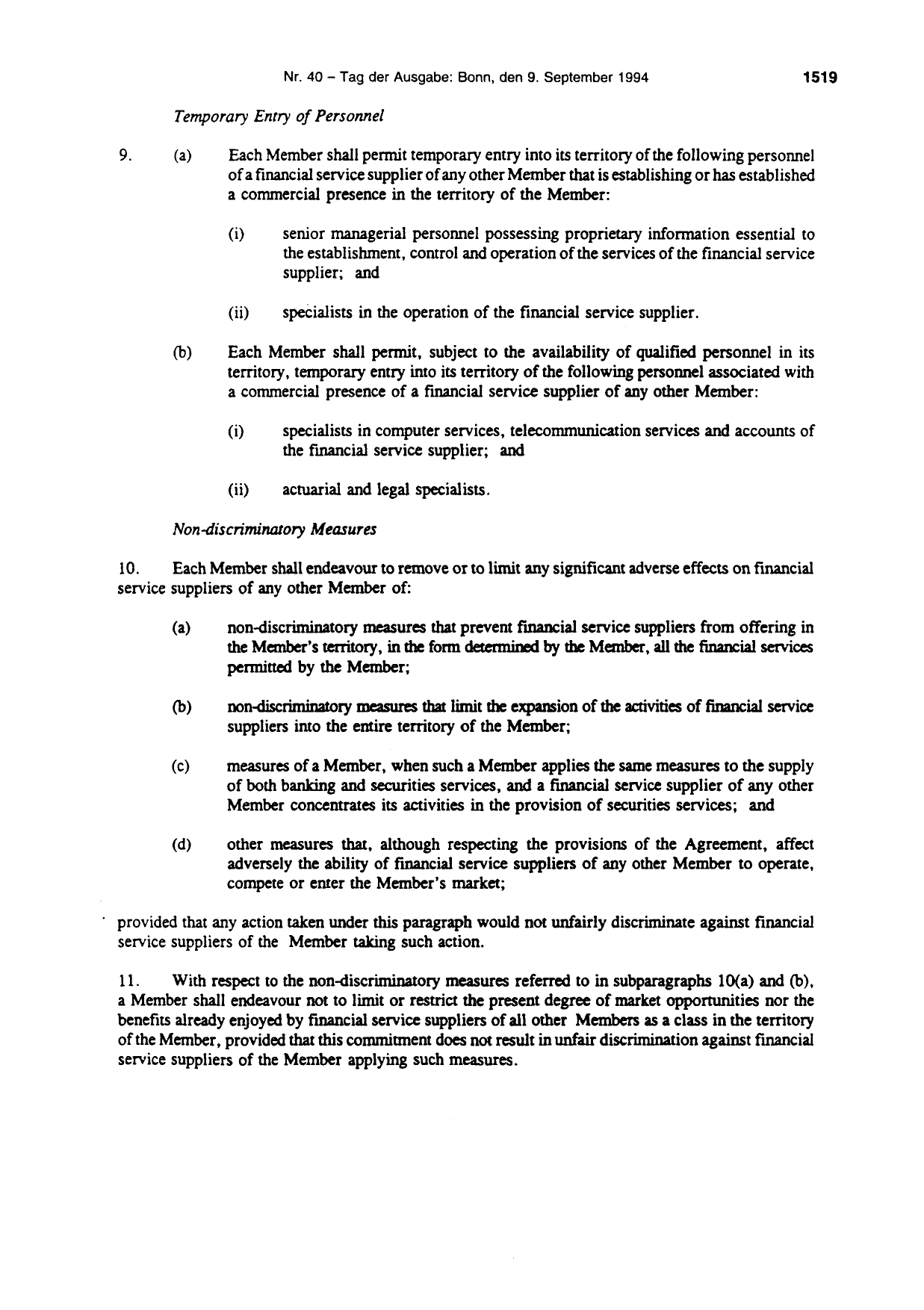 BGBl. 1994, Seite 1519 — Originalseite als Abbildung