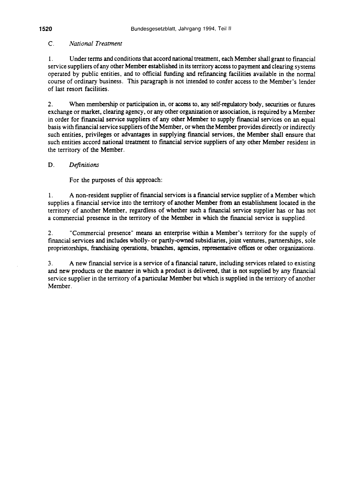 BGBl. 1994, Seite 1520 — Originalseite als Abbildung