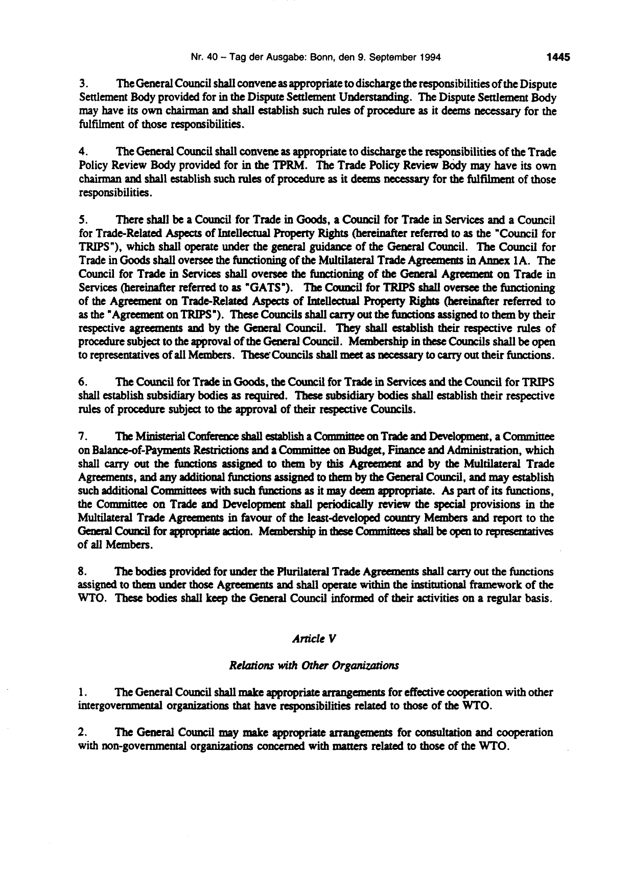 BGBl. 1994, Seite 1445 — Originalseite als Abbildung