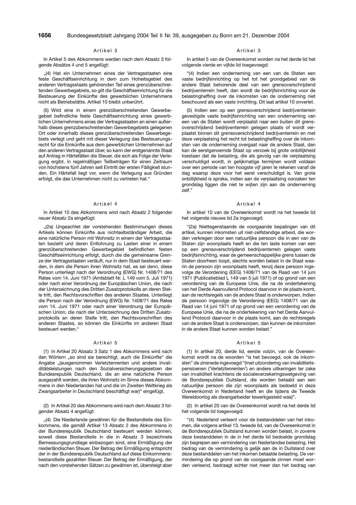BGBl. 2004, Seite 1656 — Originalseite als Abbildung