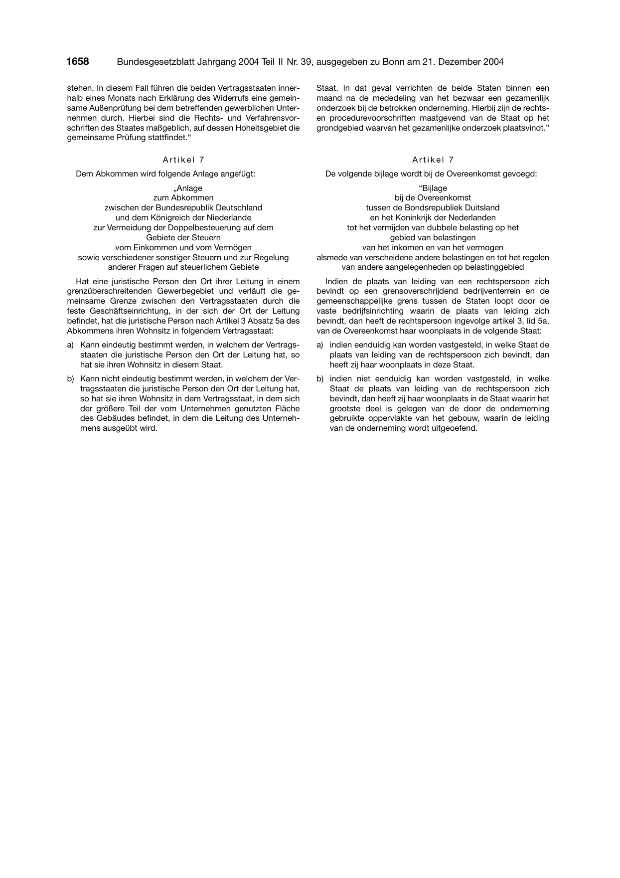 BGBl. 2004, Seite 1658 — Originalseite als Abbildung