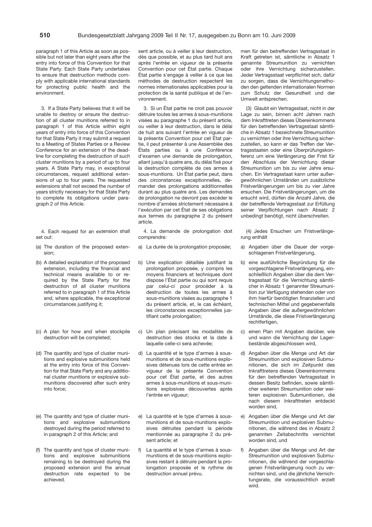 BGBl. 2009, Seite 510 — Originalseite als Abbildung