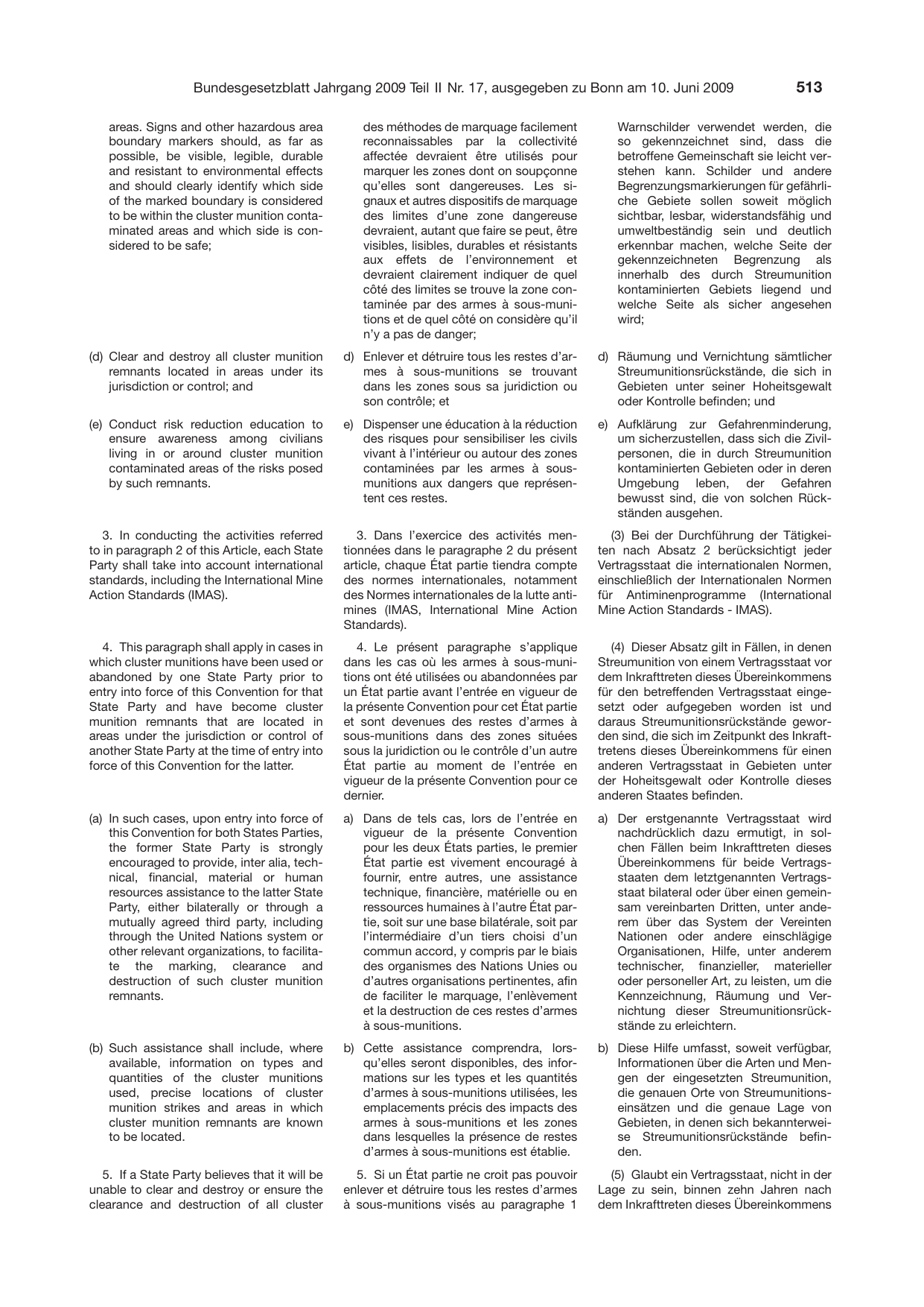 BGBl. 2009, Seite 513 — Originalseite als Abbildung