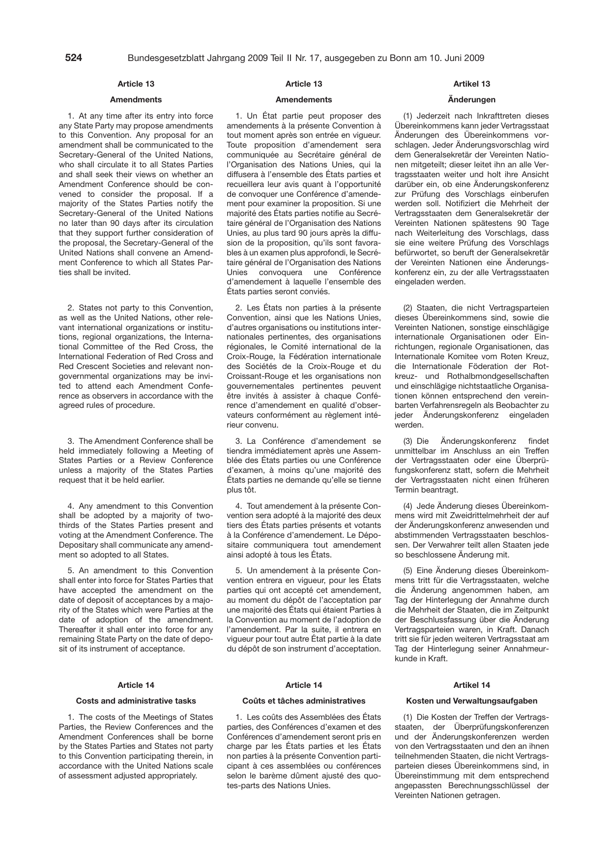 BGBl. 2009, Seite 524 — Originalseite als Abbildung