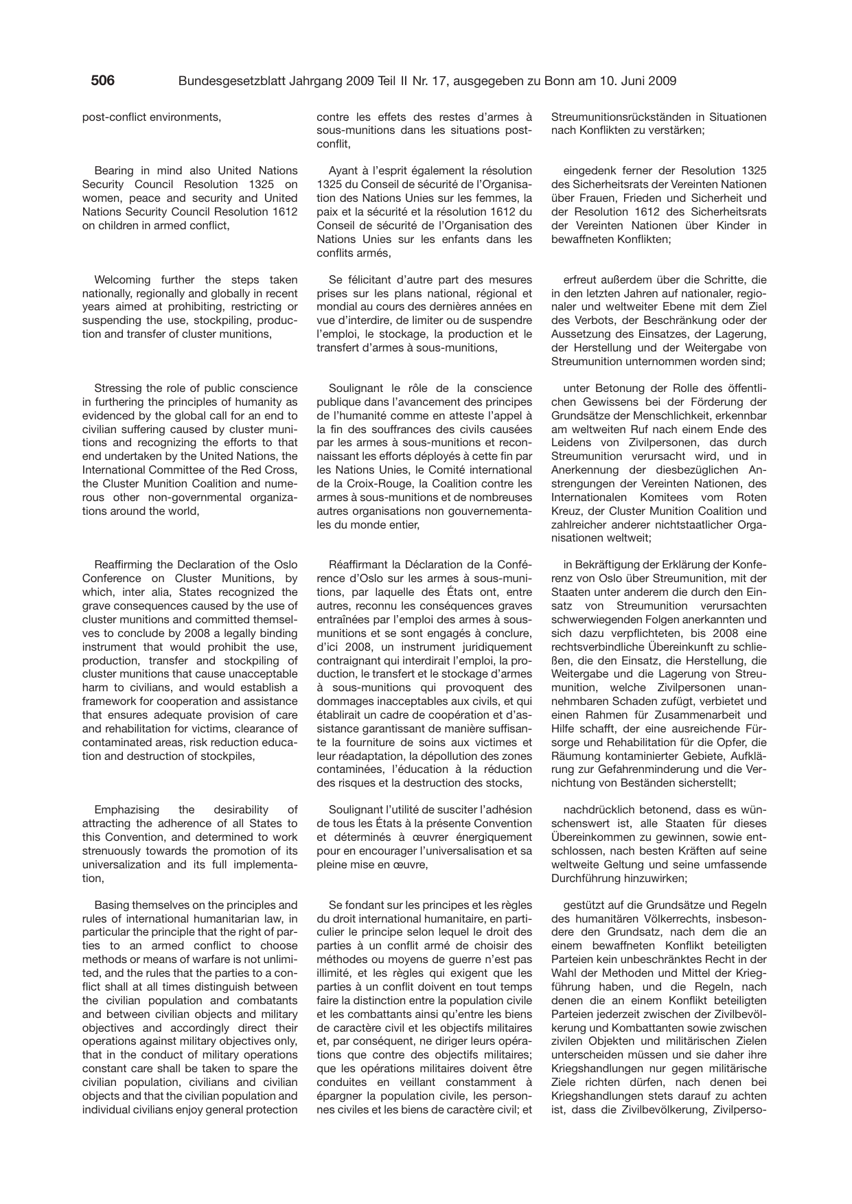 BGBl. 2009, Seite 506 — Originalseite als Abbildung