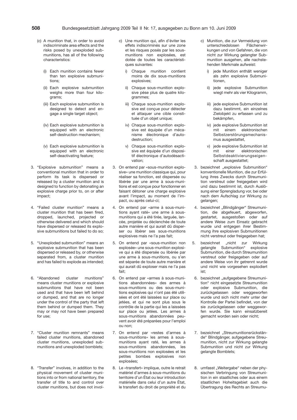 BGBl. 2009, Seite 508 — Originalseite als Abbildung