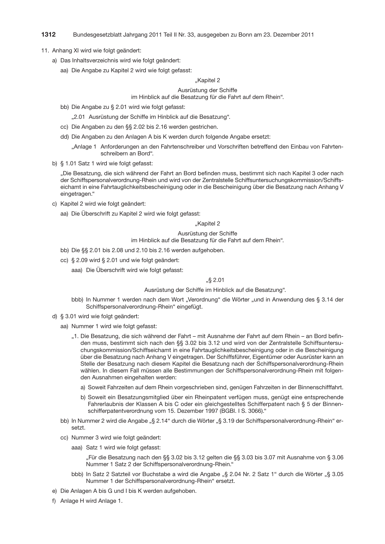 BGBl. 2011, Seite 1312 — Originalseite als Abbildung