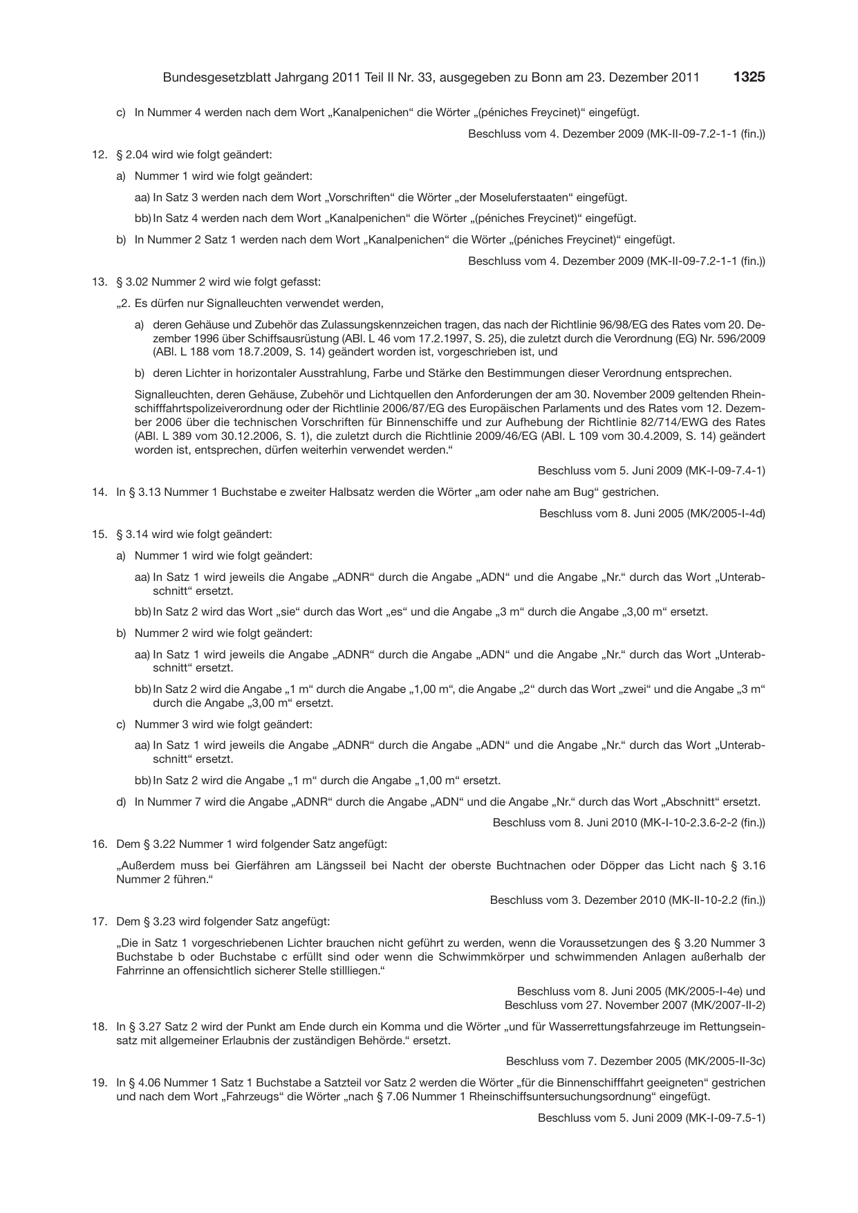 BGBl. 2011, Seite 1325 — Originalseite als Abbildung