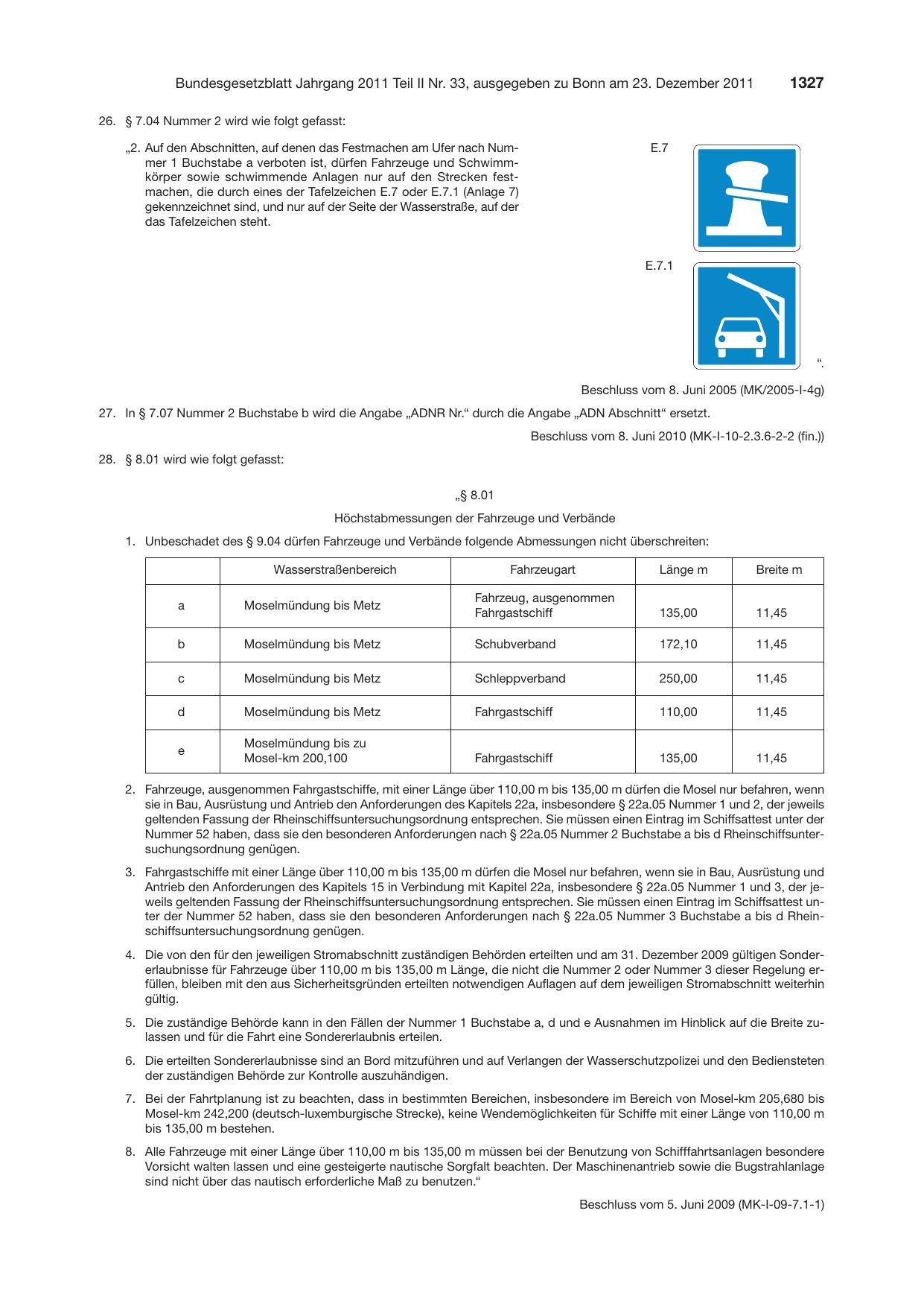 BGBl. 2011, Seite 1327 — Originalseite als Abbildung